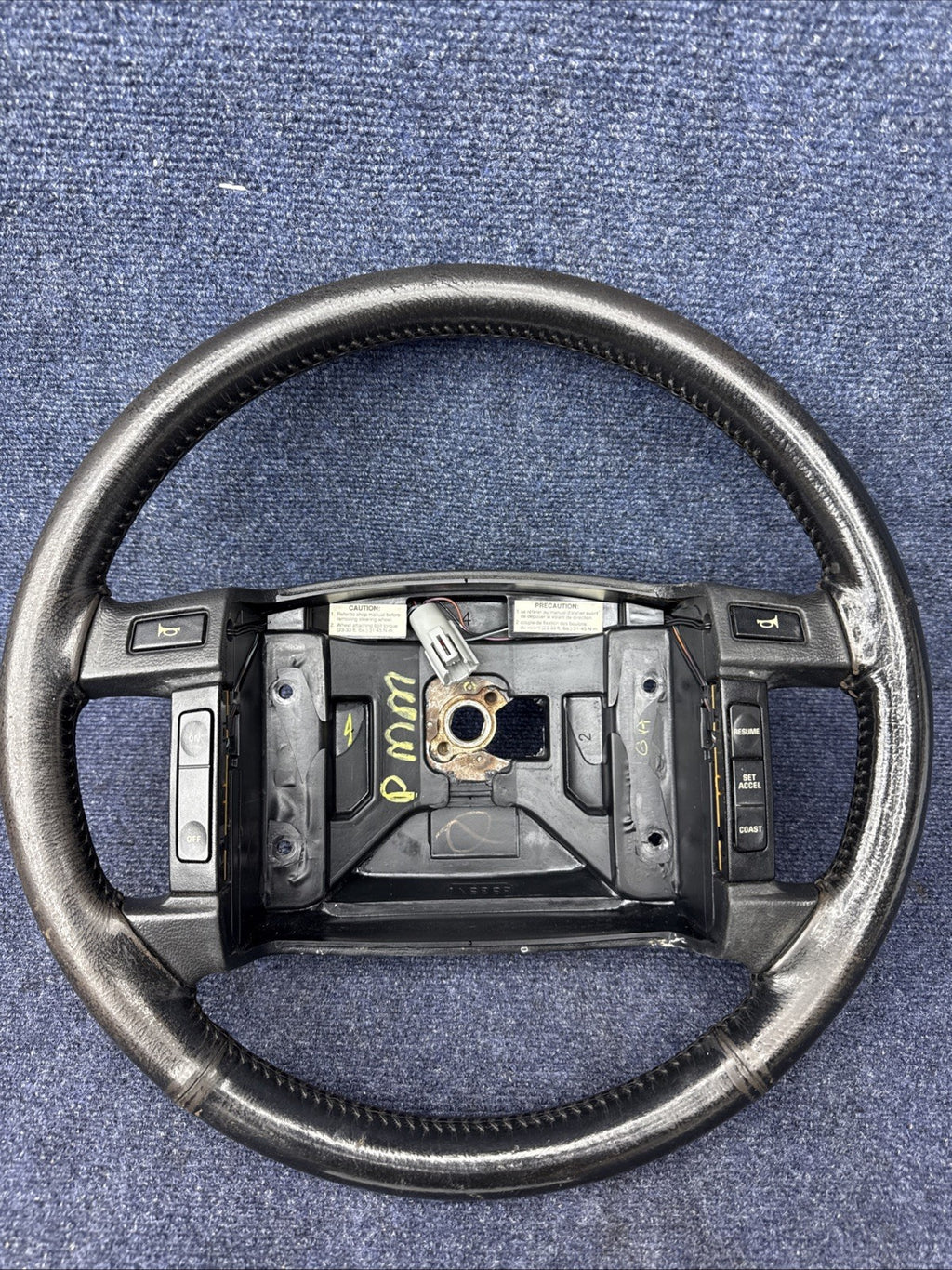 90-93 Ford Mustang Black Steering Wheel Leather  Factory OEM Coupe Hatch Stock