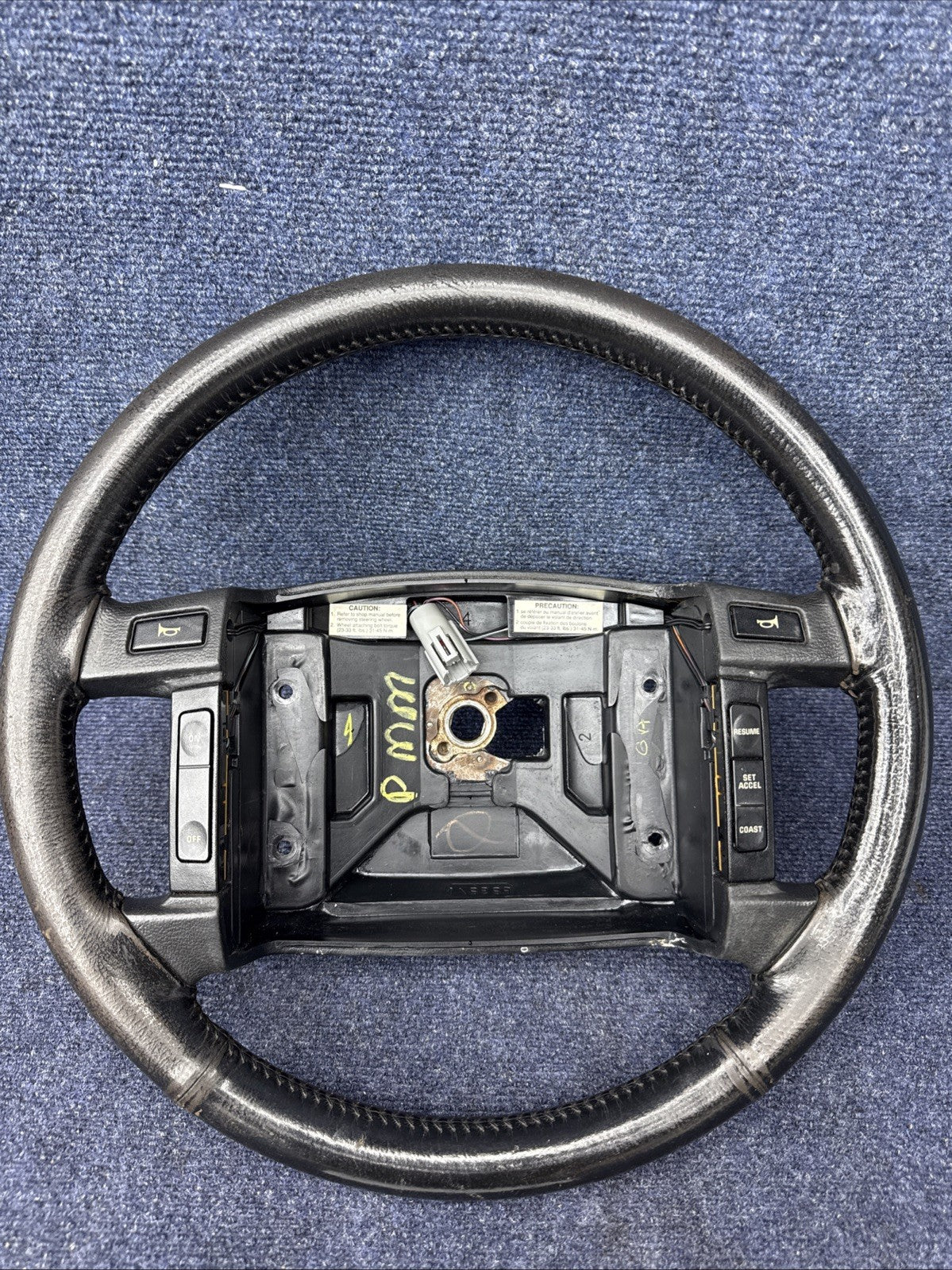 90-93 Ford Mustang Black Steering Wheel Leather  Factory OEM Coupe Hatch Stock