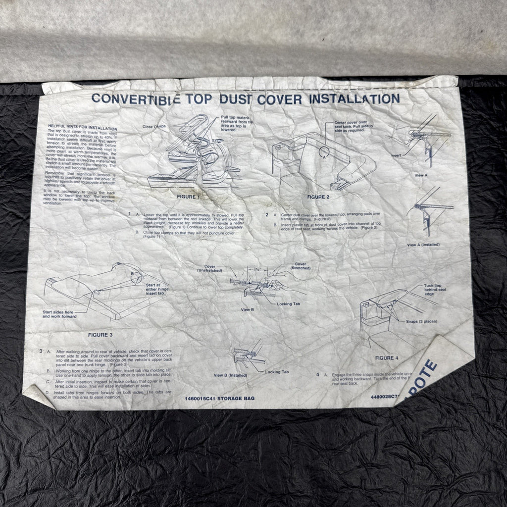83-93 Ford Mustang 5.0L Convertible Top Boot Cover Storage Bag Oem Factory Fox