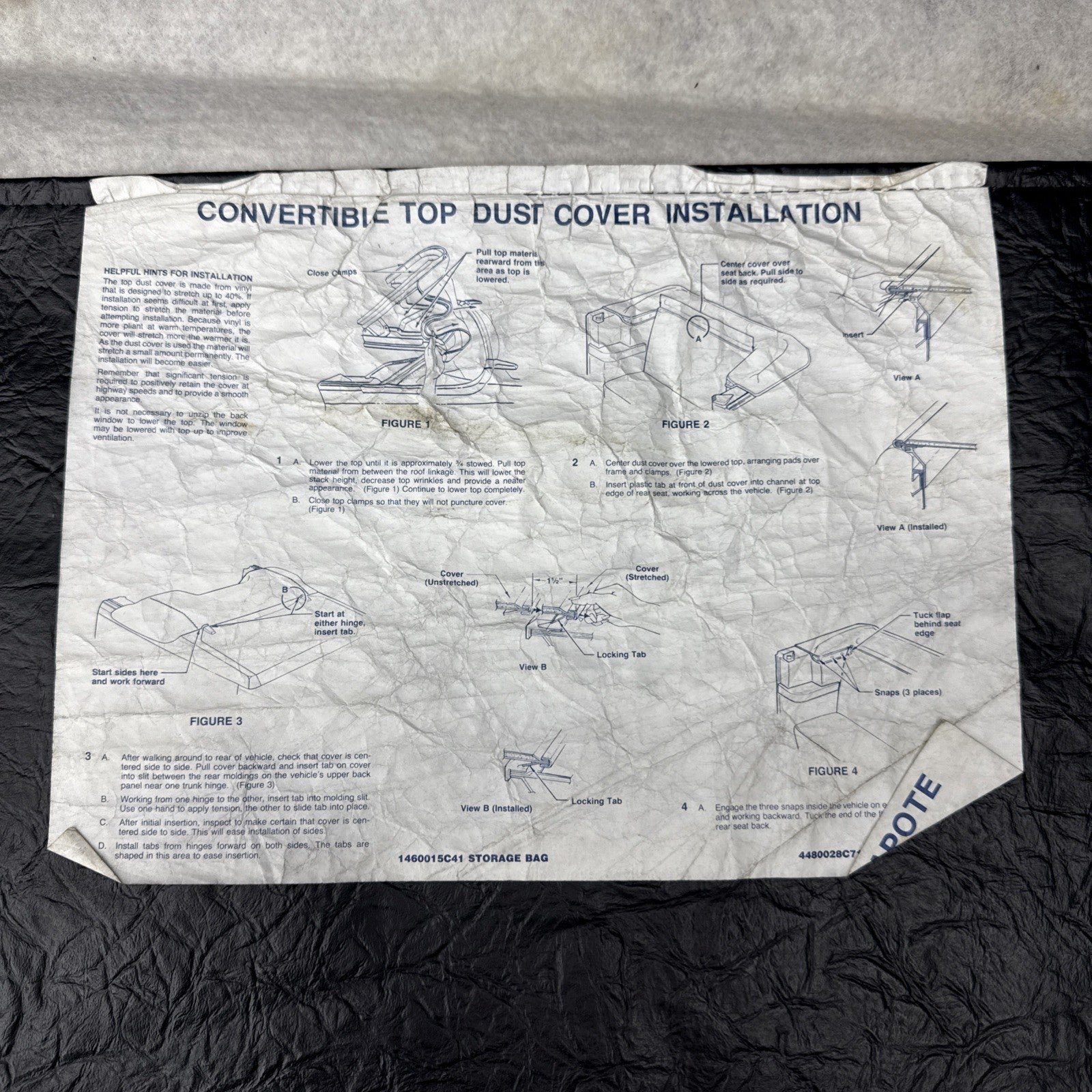 83-93 Ford Mustang 5.0L Convertible Top Boot Cover Storage Bag Oem Factory Fox