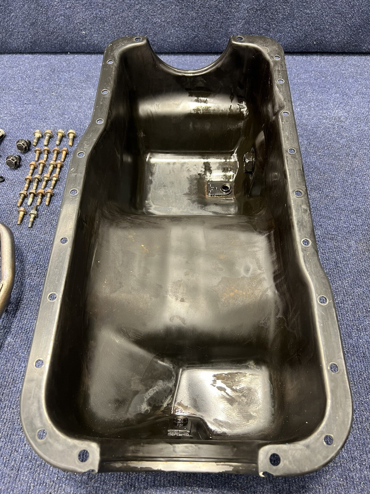 1982-1993 FORD MUSTANG 5.0L ENGINE OIL PAN/flanges/ Pick Up Tube /oil sensor Oem