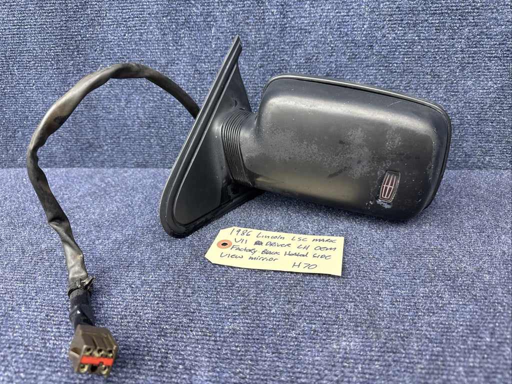 1984-1992 Lincoln Mark VII LSC Driver Side Left Power Door Mirror Black Heated