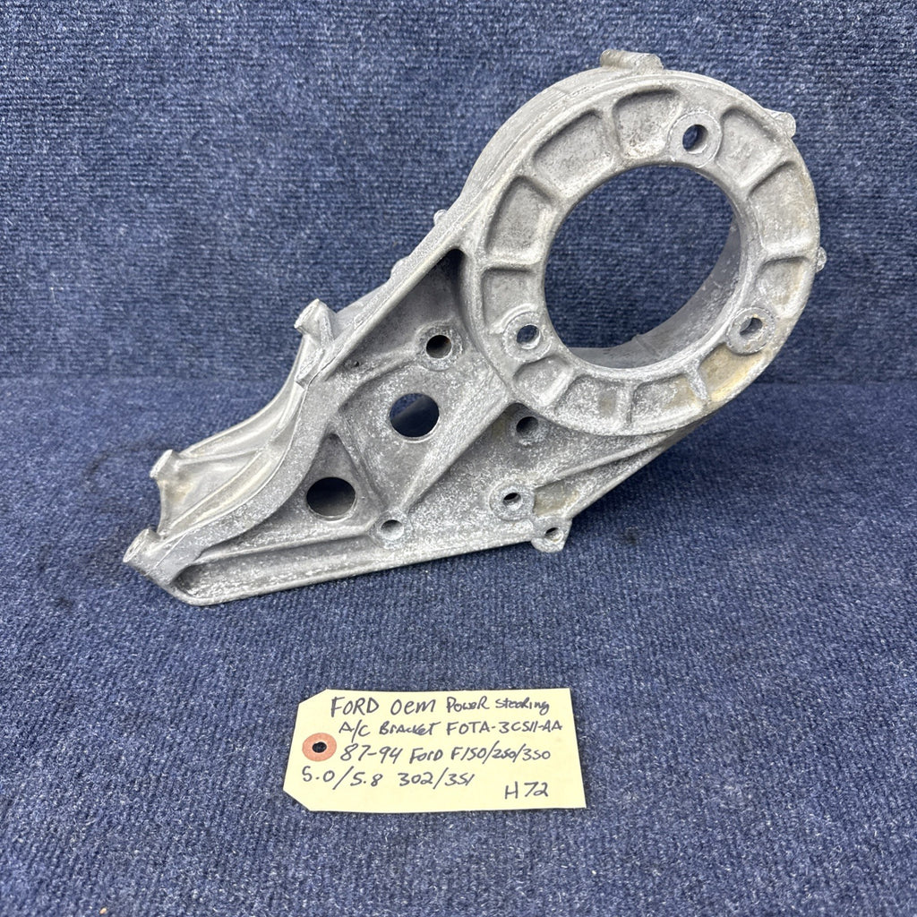 87-94 FORD F150 F250 F350 5.0 5.8 POWER STEERING PUMP A/C  BRACKET OEM F0ta-aa