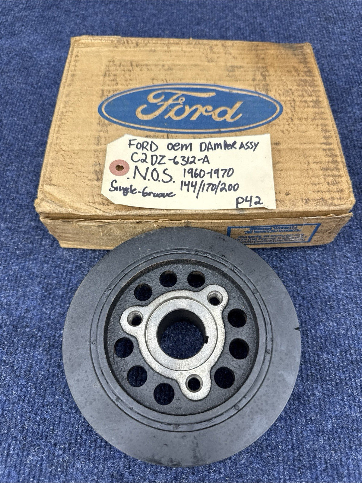 1962-77 Ford Mustang Falcon Bronco Mercury NOS 170 200 CRANKSHAFT PULLEY DAMPER