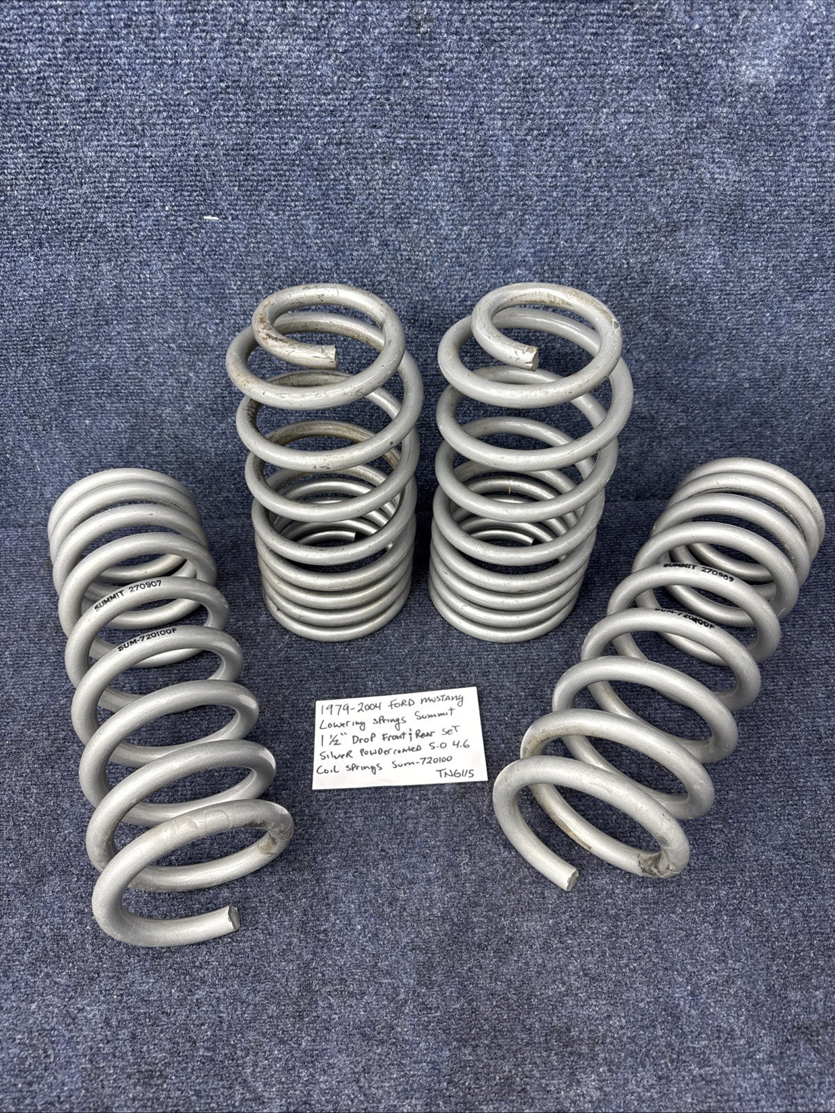 1999-2004 Ford Mustang GT Conv Summit Racing Coil Spring Lowering Springs 1 1/2”