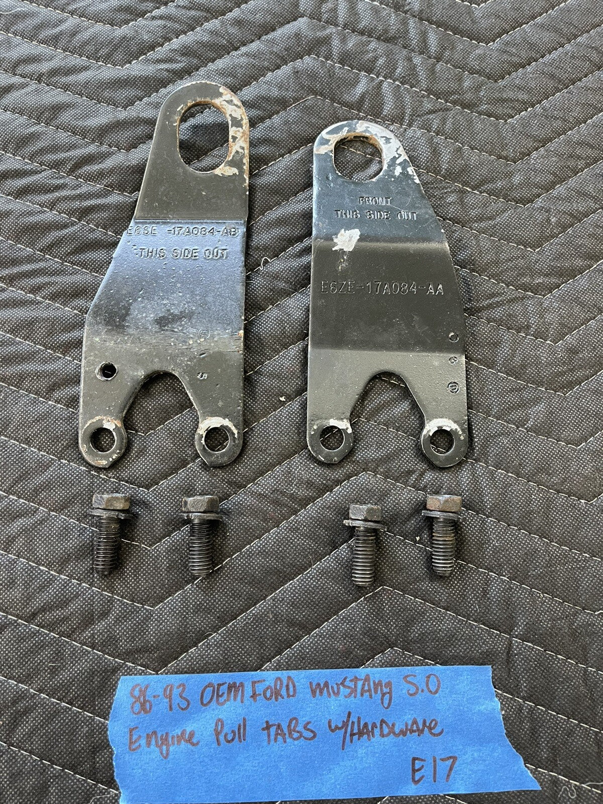 86-93 FORD MUSTANG 5.0 LX GT ENGINE MOTOR BLOCK LIFT HOOK HOOKS PLATES OEM SET