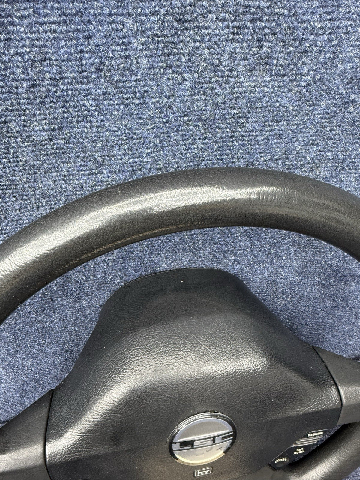 GENUINE Ford 1986 Lincoln Black Leather Steering Wheel w/Controls Mark VII Lsc
