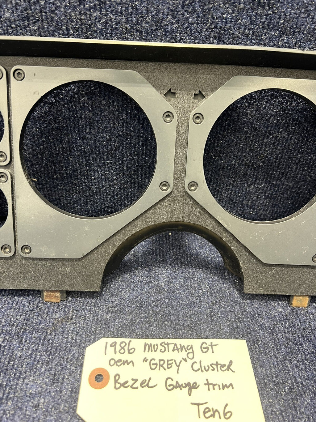 1984 1985 1986 Ford Mustang Grey Black Instrument Gauge Cluster Dash Trim Bezel