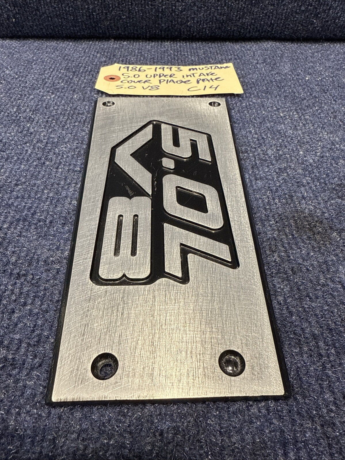 86-87-93 Ford Mustang Factory Upper Intake Manifold Plaque Cover 5.0 V8 OEM Fox