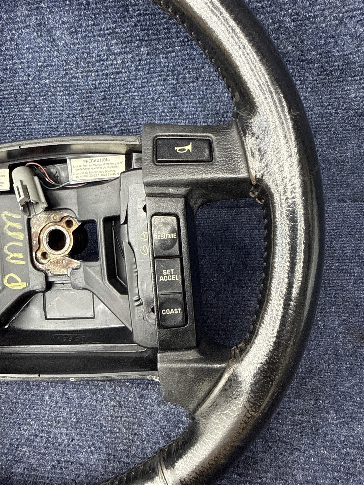 90-93 Ford Mustang Black Steering Wheel Leather  Factory OEM Coupe Hatch Stock