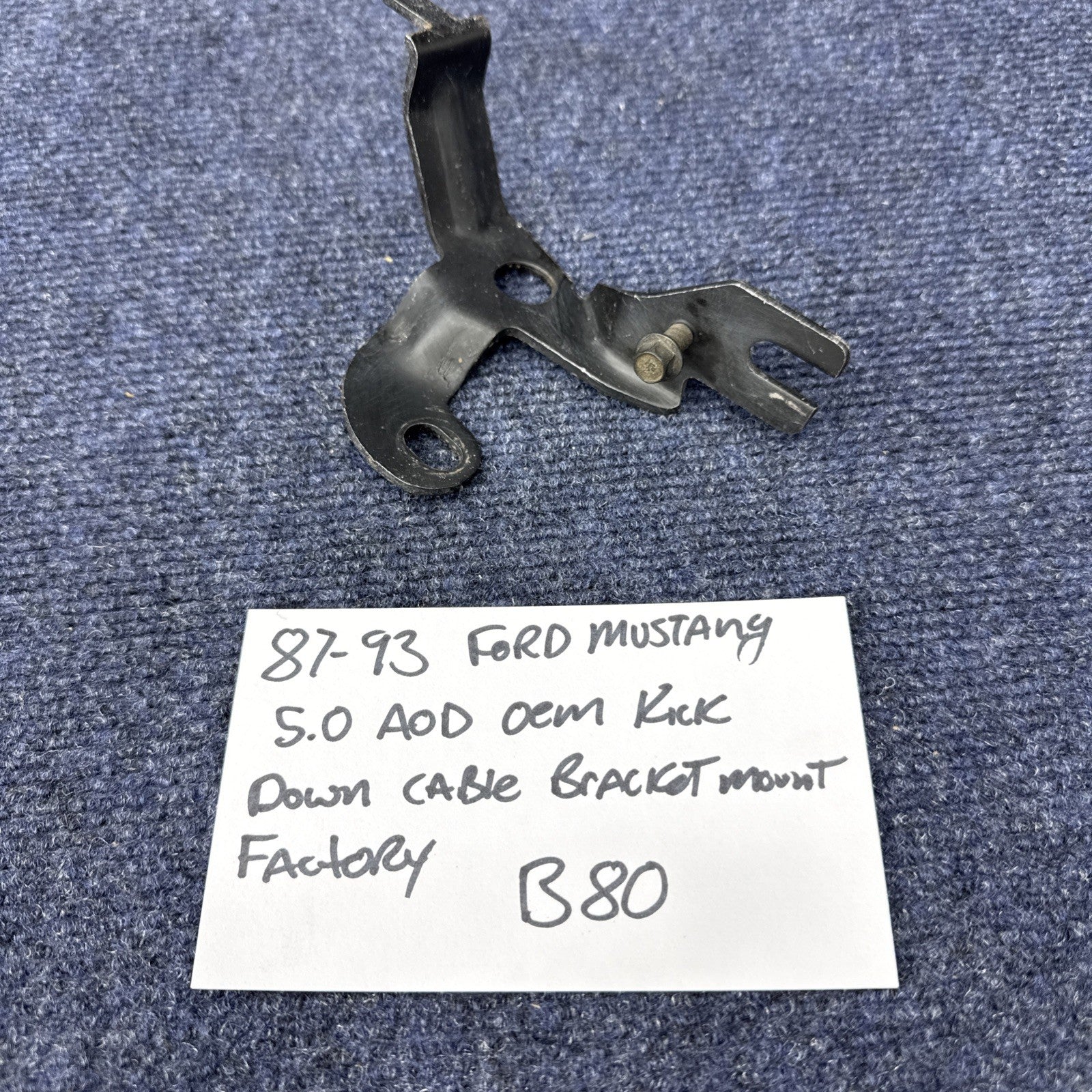 1987-93 Ford Mustang AOD Automatic TV Kickdown Cable Mount Bracket 5.0L OEM