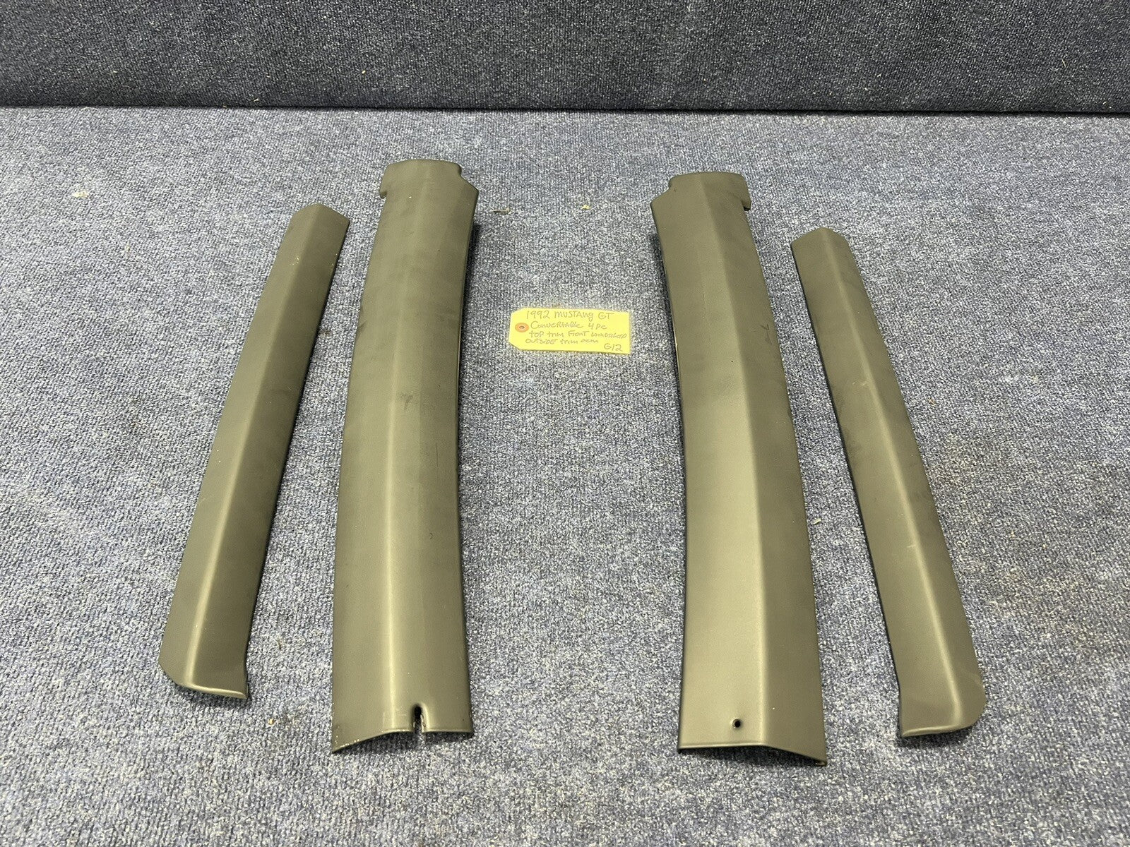 83-93 FORD MUSTANG CONVERTIBLE WINDSHIELD TRIM MOLDING SURROUND SET KIT OEM USED