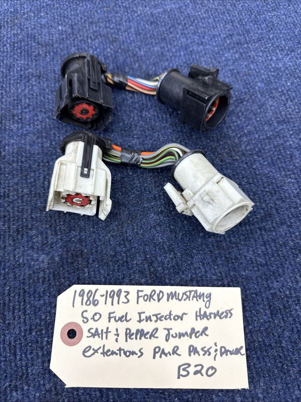 1986-1993 Ford Mustang 5.0L Fuel Injector Harness Salt Pepper Jumper Extension