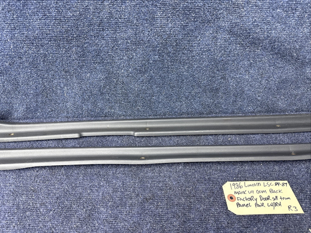1984-1989 Lincoln Mark VII Door Sill Trim Panel PAIR LH RH OEM GREY LSC
