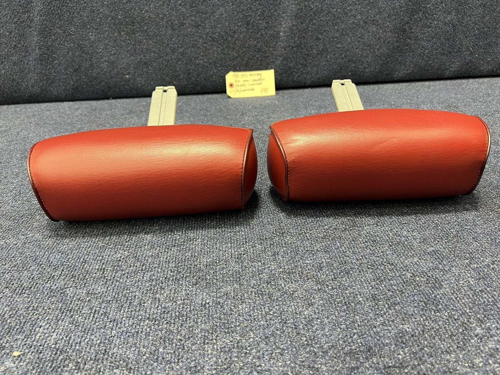 79-93 FORD MUSTANG LEFT FRONT SEAT HEADREST RED LEATHER OEM FACTORY GT LX FOX 🦊