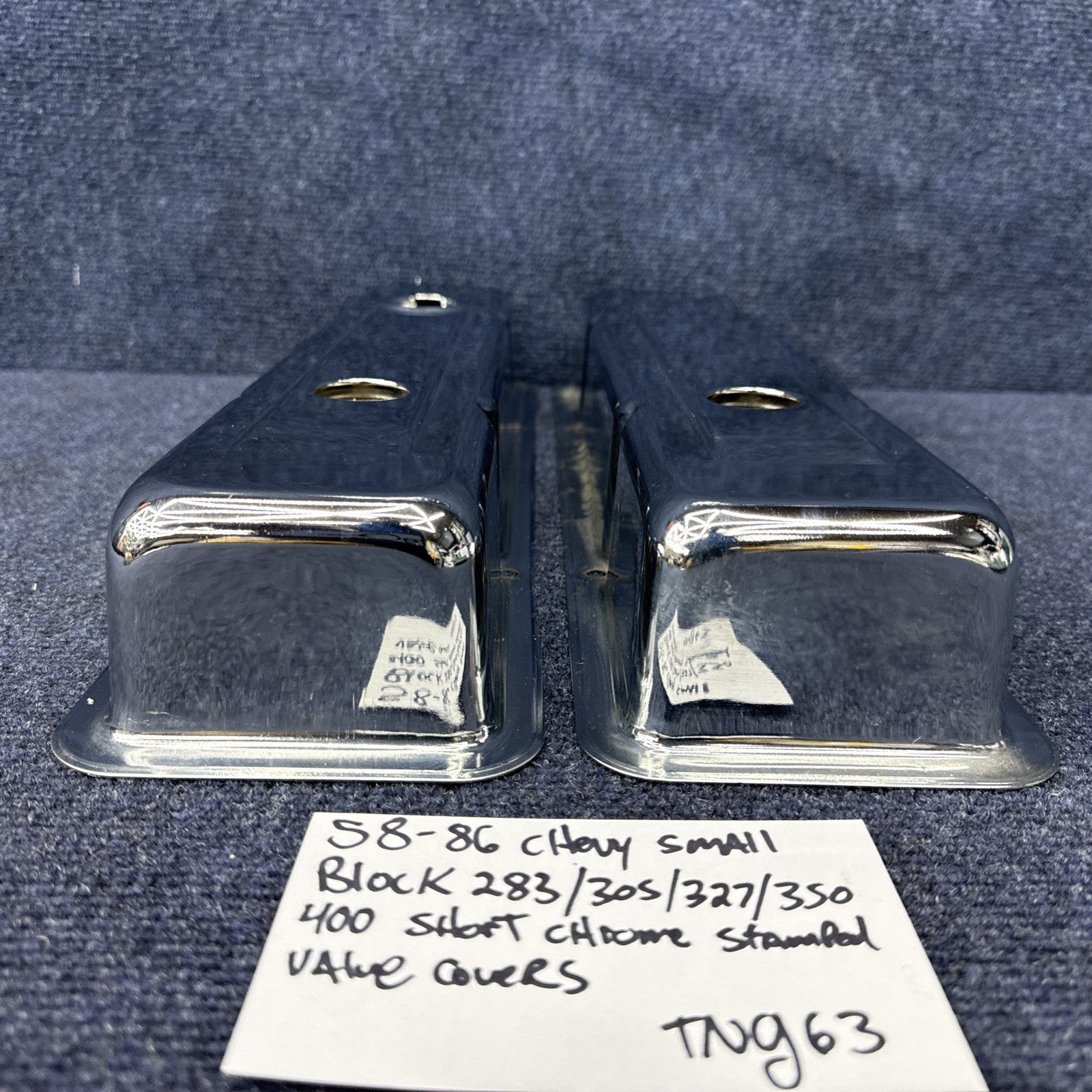 1958-86 CHEVY SMALL BLOCK 283-305-327-350-400 SHORT VALVE COVERS  Chrome Sbc