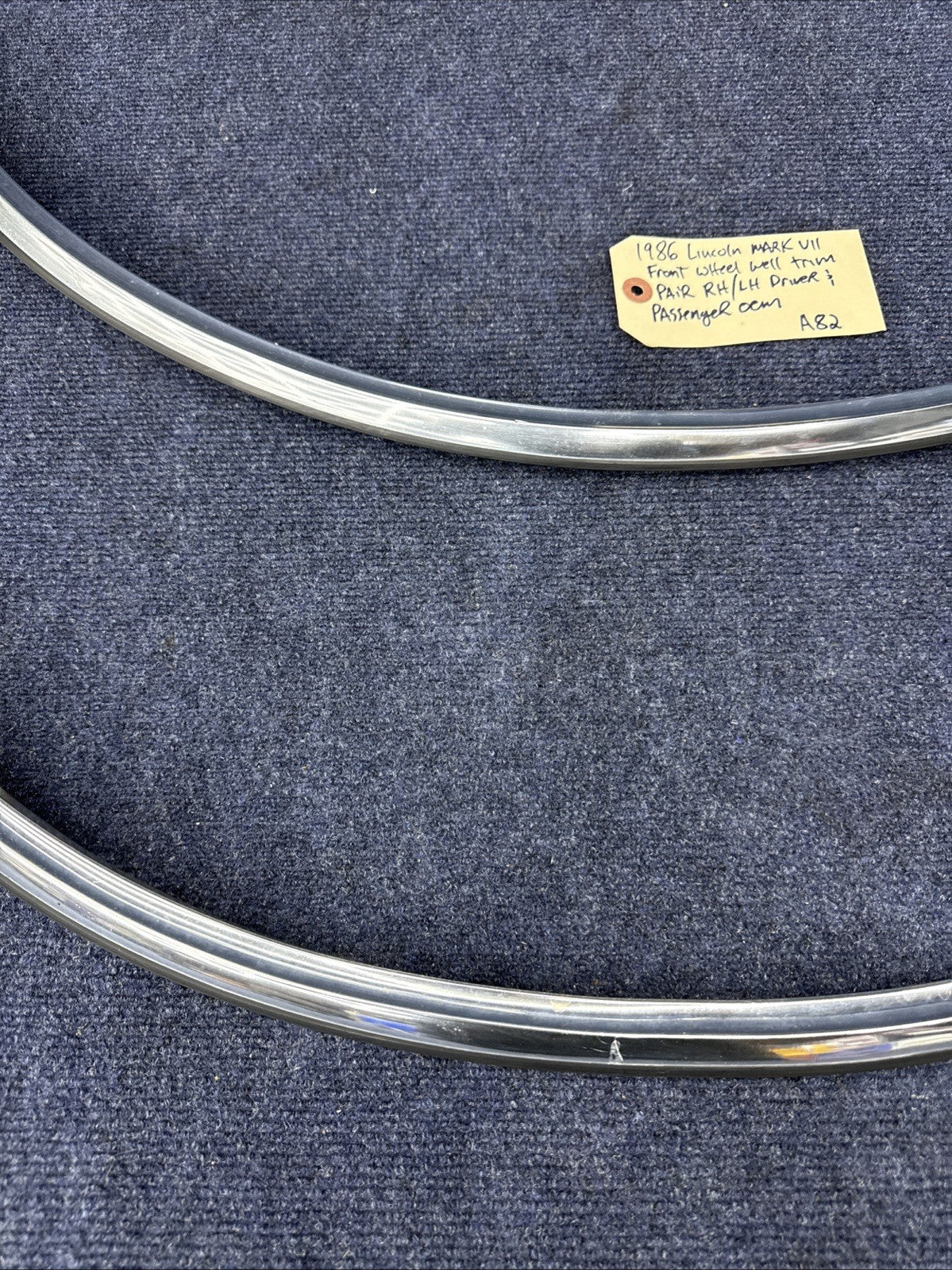 1984-1992 LINCOLN  MARK VII 7 LSC FRONT  Pair LH Rh  Set WHEEL FENDER CHROME OEM