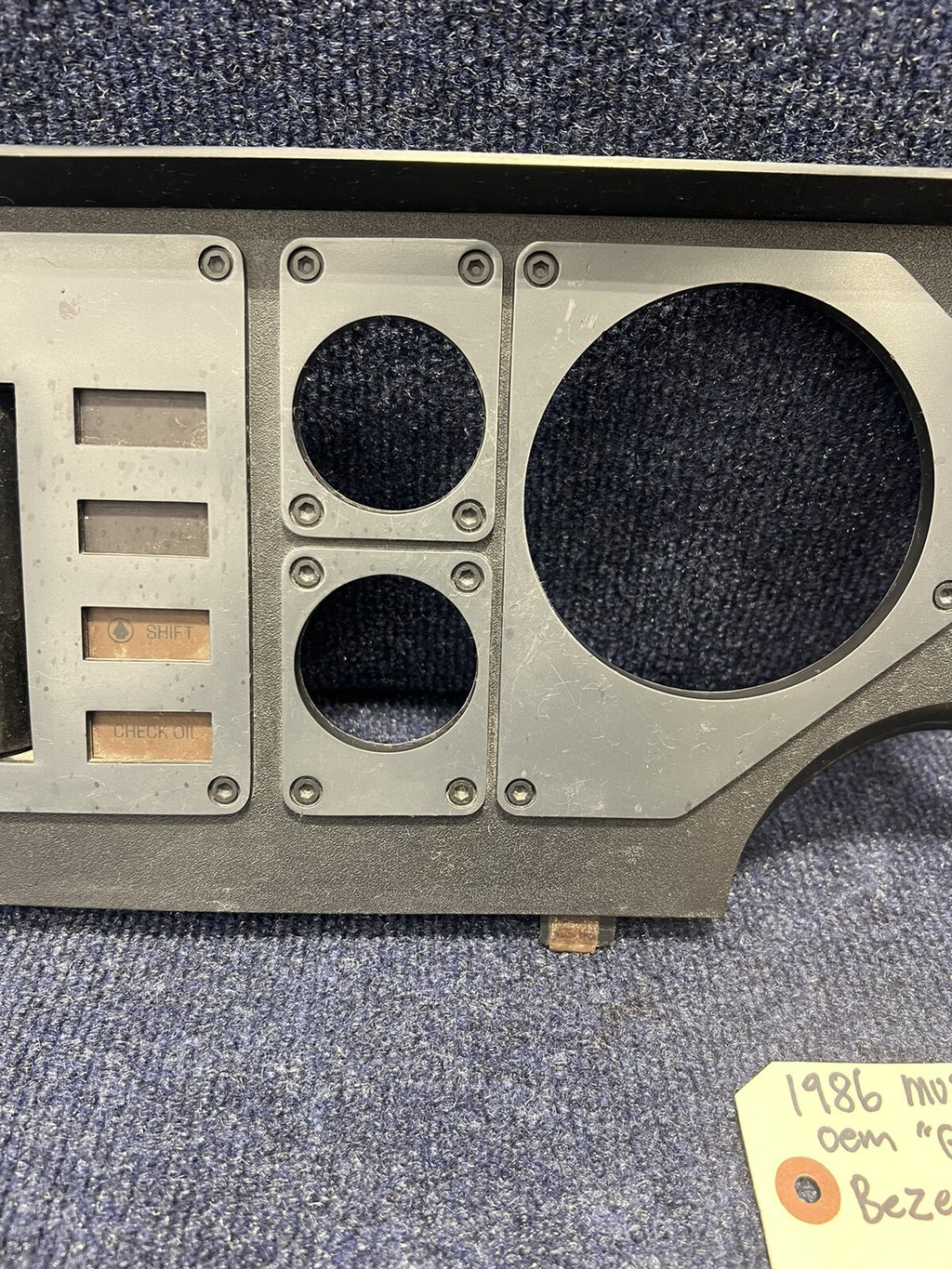 1984 1985 1986 Ford Mustang Grey Black Instrument Gauge Cluster Dash Trim Bezel