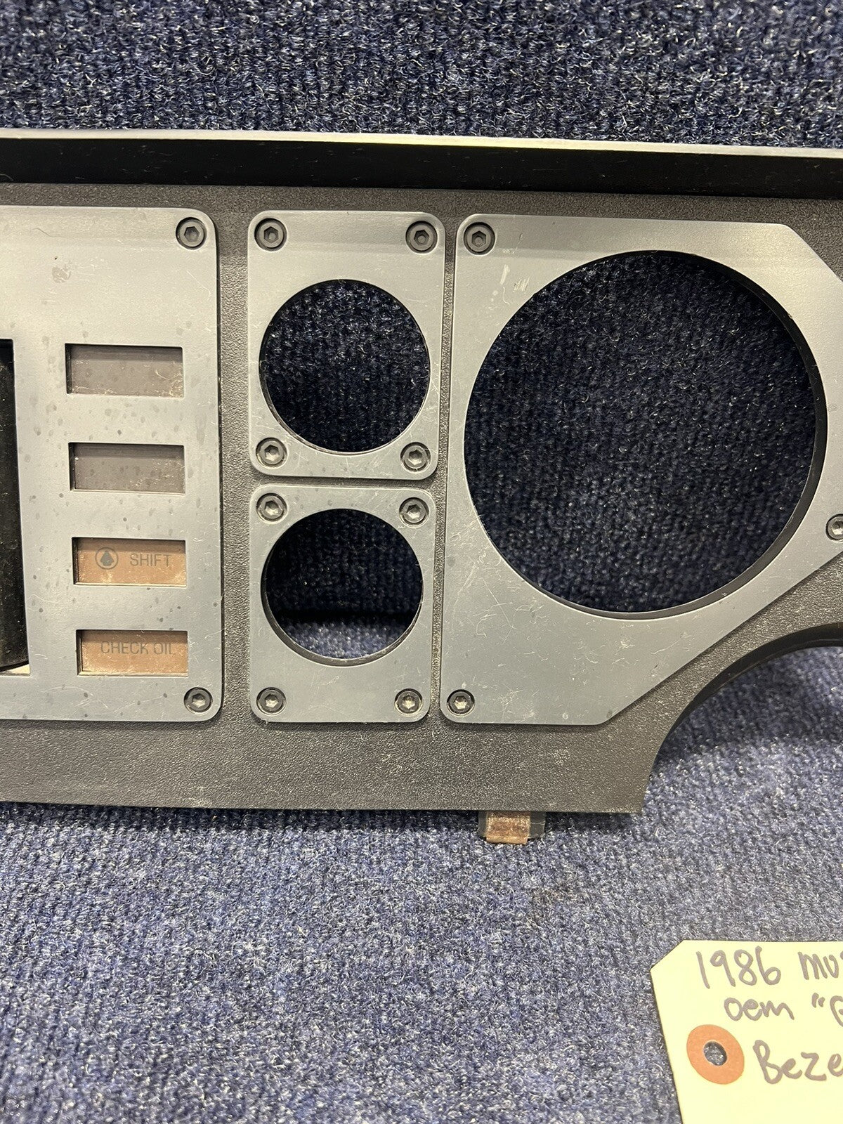 1984 1985 1986 Ford Mustang Grey Black Instrument Gauge Cluster Dash Trim Bezel