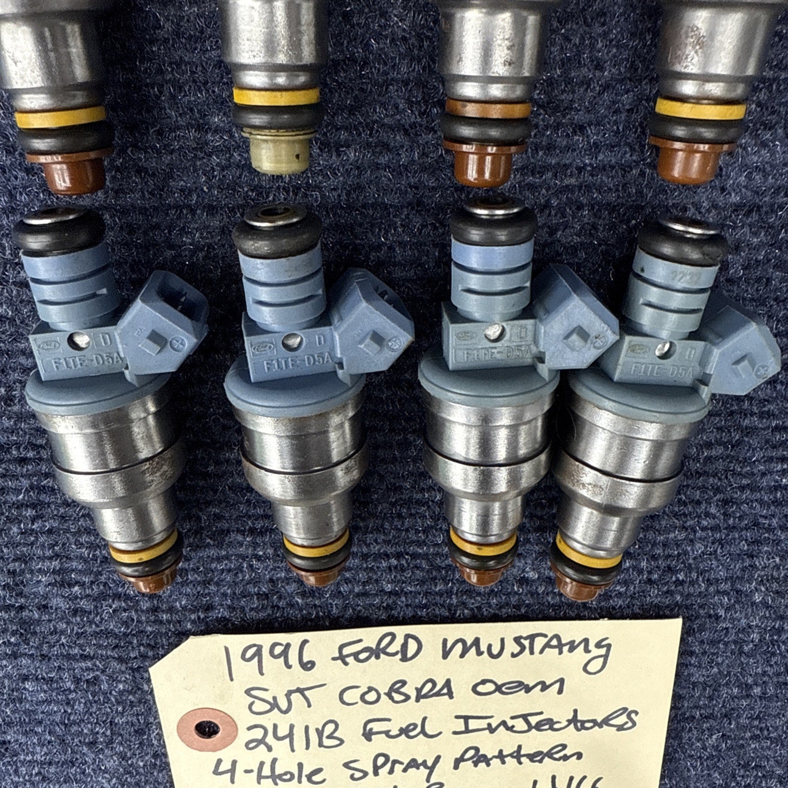 93-98 Mustang Cobra 5.0 24lb Fuel Injectors 4 Hole Spray Pattern Ford 302 V8 4.6