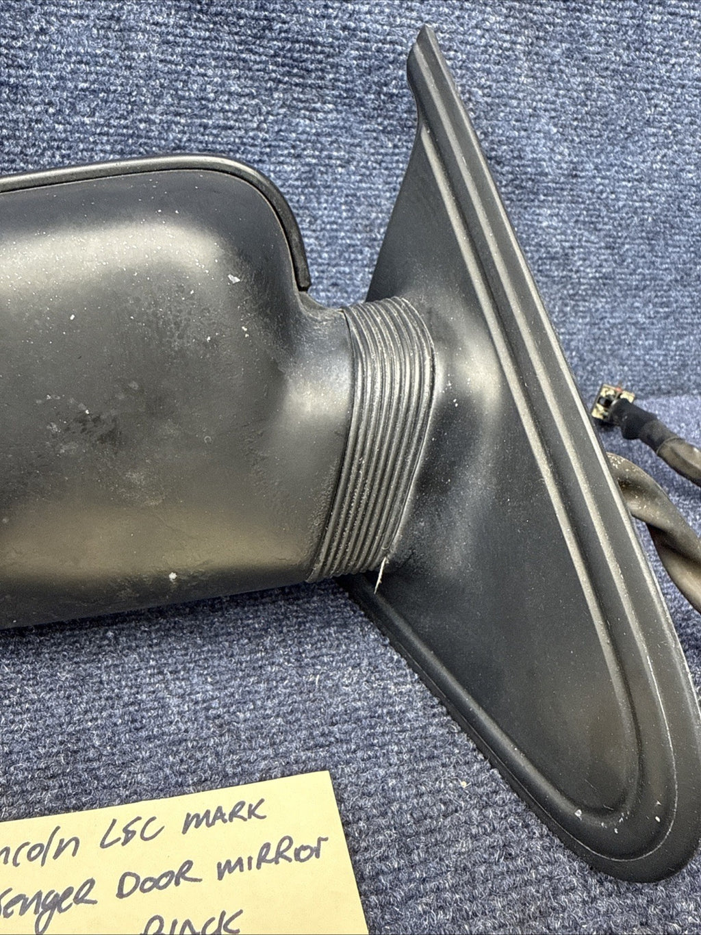 1984-1992 Lincoln Mark VII LSC Passenger Side Power Door Mirror Black Heated Rh