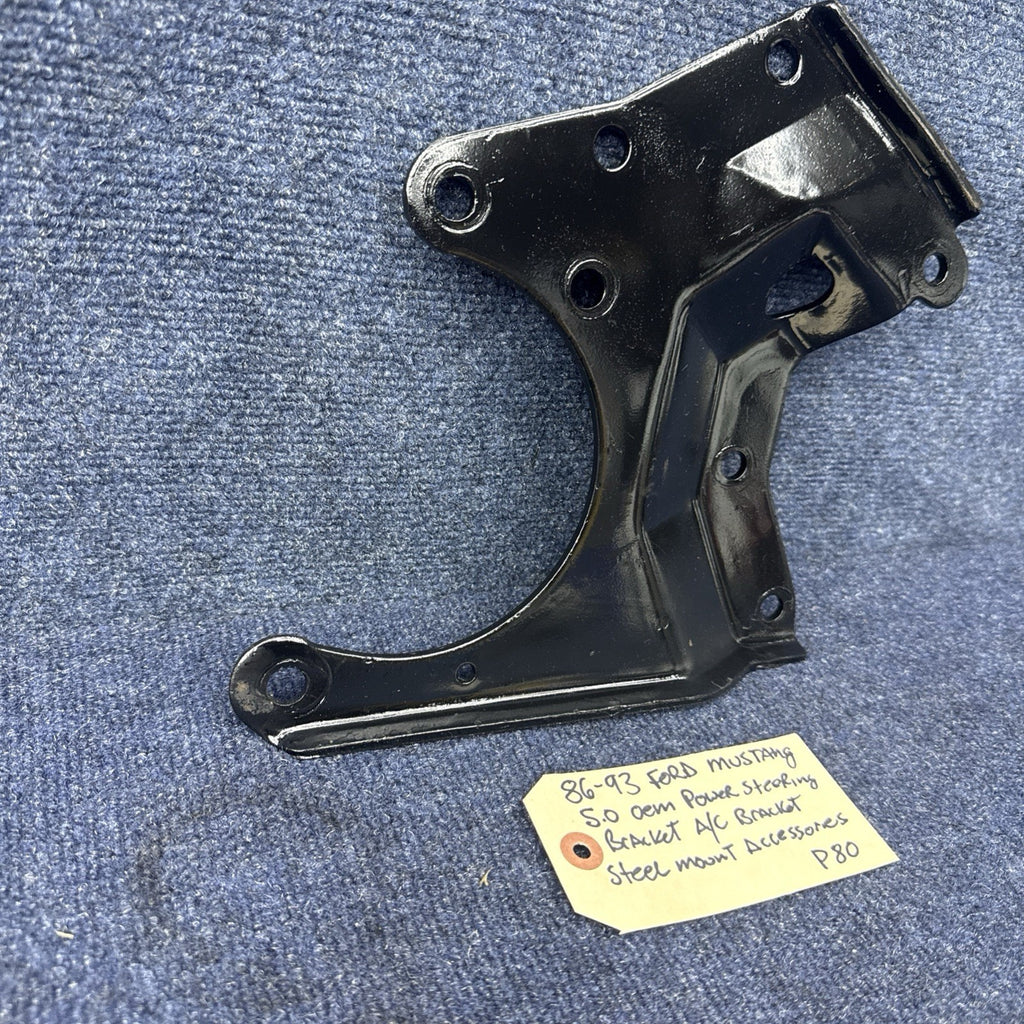 86-93 FORD MUSTANG 5.0 LX GT POWER STEERING AC A/C PUMP STEEL BRACKET MOUNT OEM