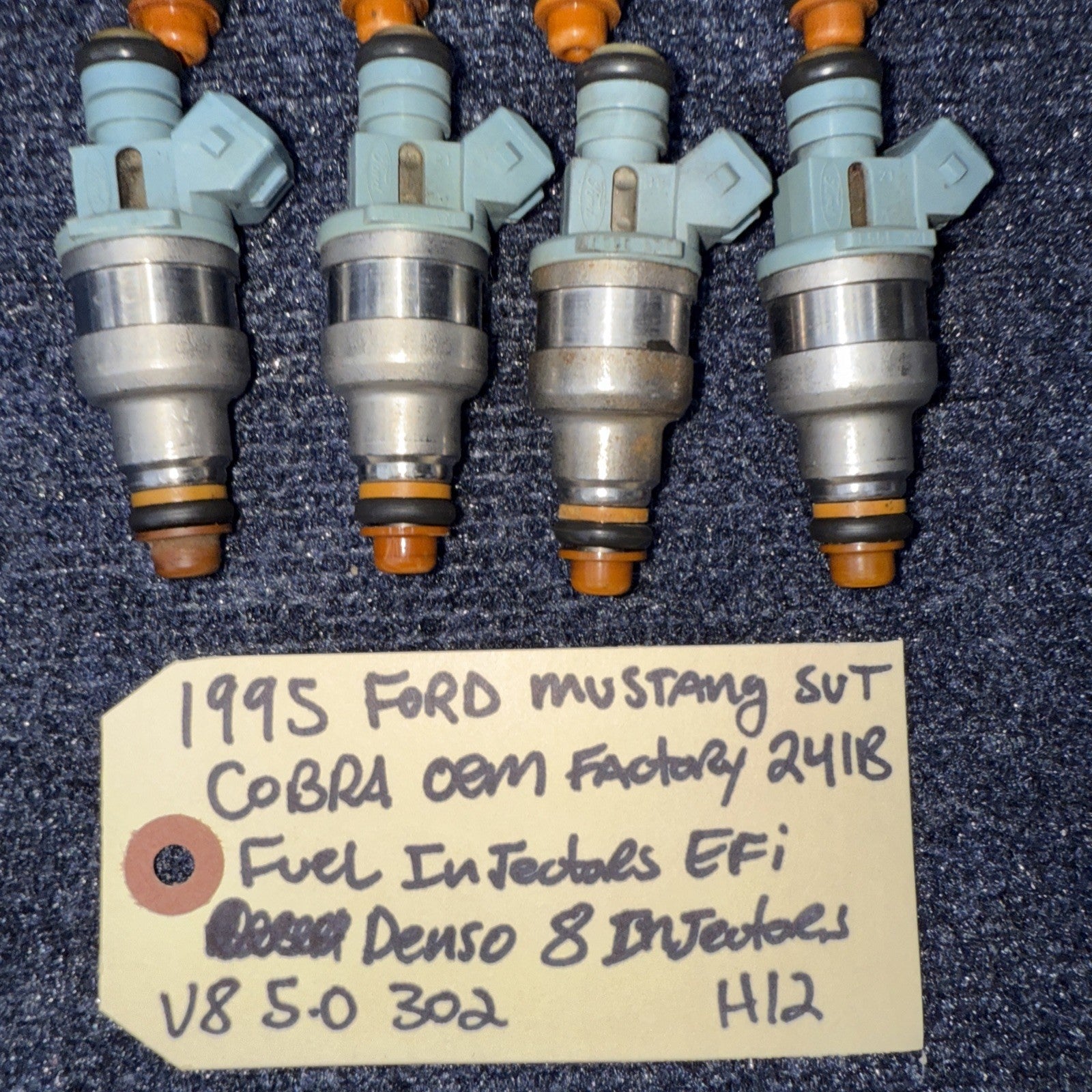 1993-1995 Ford Mustang Svt Cobra 5.0 24lb Fuel Injectors OEM Factory 302 V8 Efi