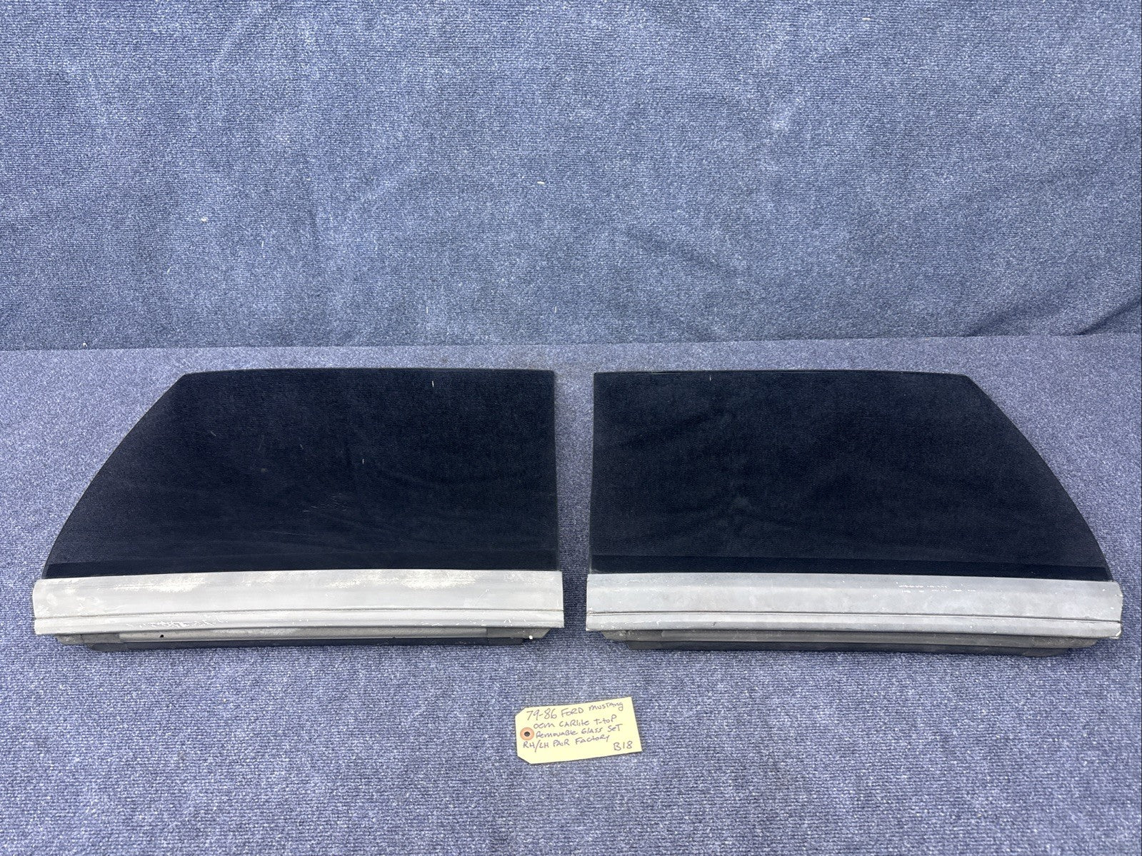 79-86 FORD MUSTANG OEM CARLITE T TOP TOPS REMOVABLE GLASS SET LEFT RIGHT Hatch