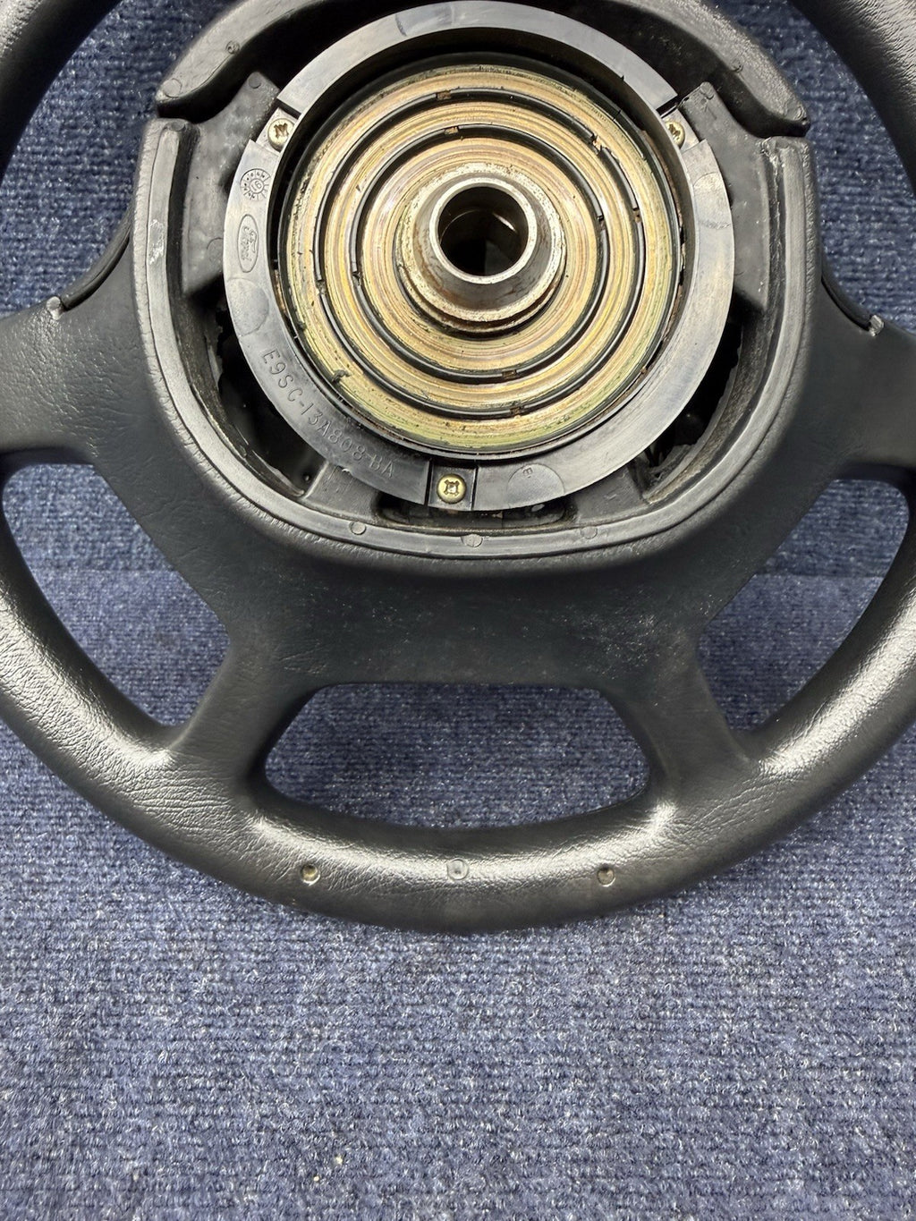 GENUINE Ford 1986 Lincoln Black Leather Steering Wheel w/Controls Mark VII Lsc