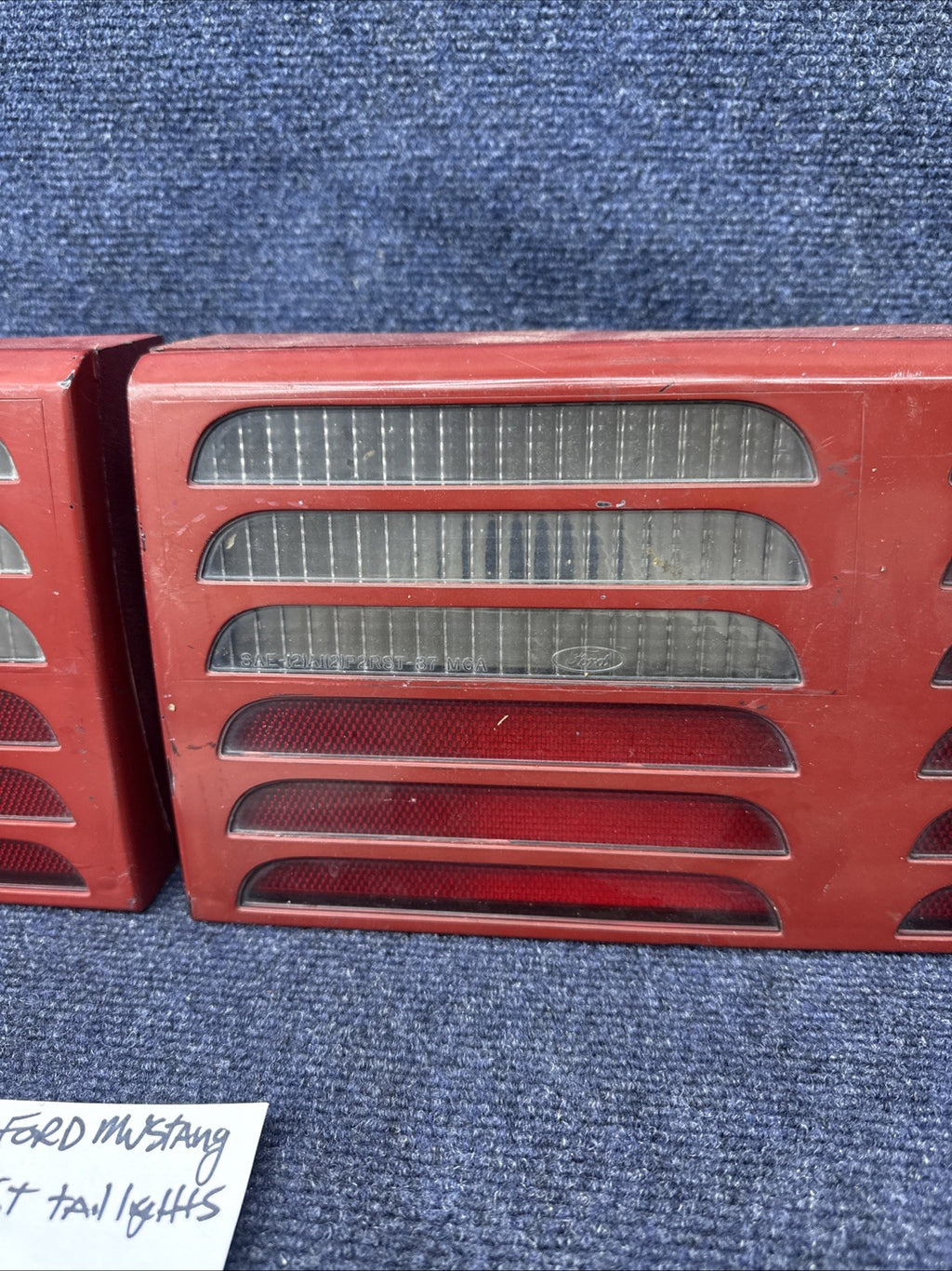 87-93 Ford Mustang GT Tail Light Lens OEM Stock 5.0L LH & Rh Pair Cheese Grader