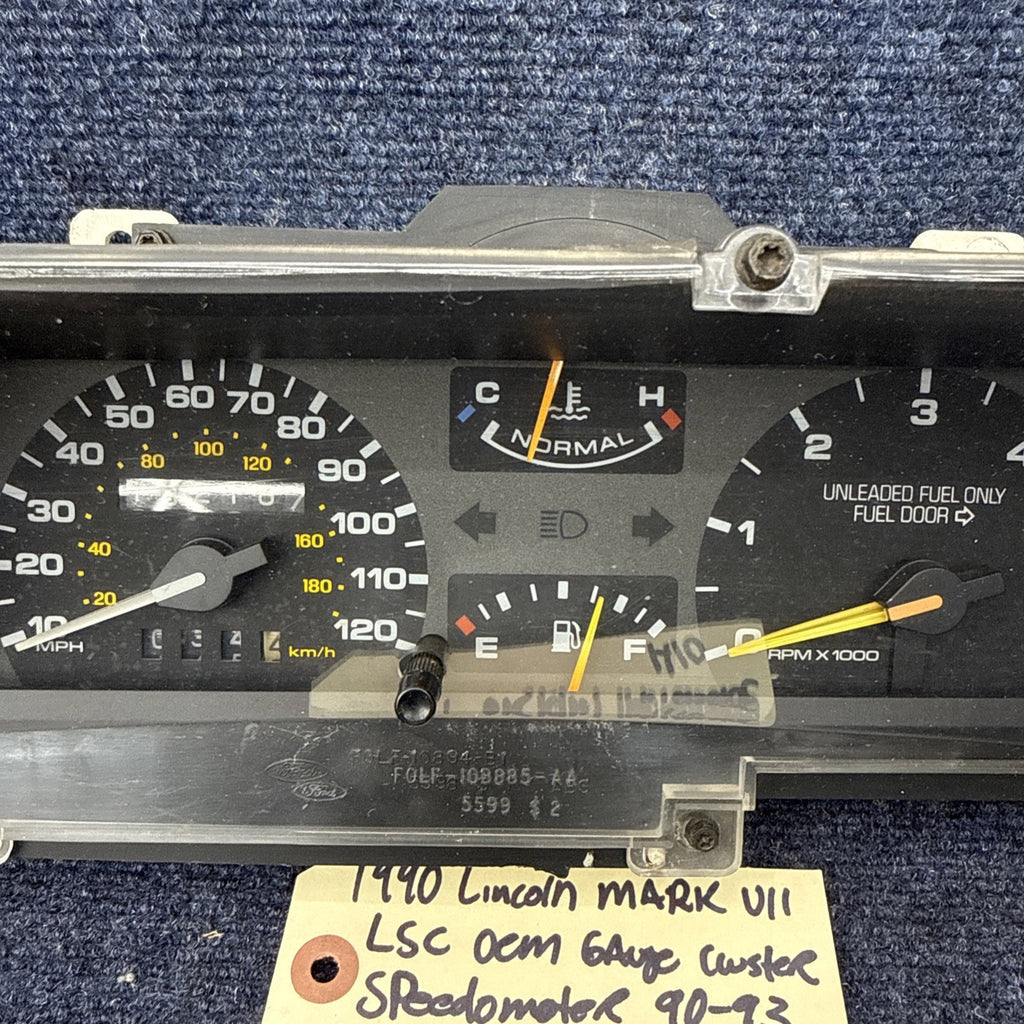 90 91 92 Lincoln Mark VII Lsc Speedometer Instrument Gauge Cluster OEM Factory