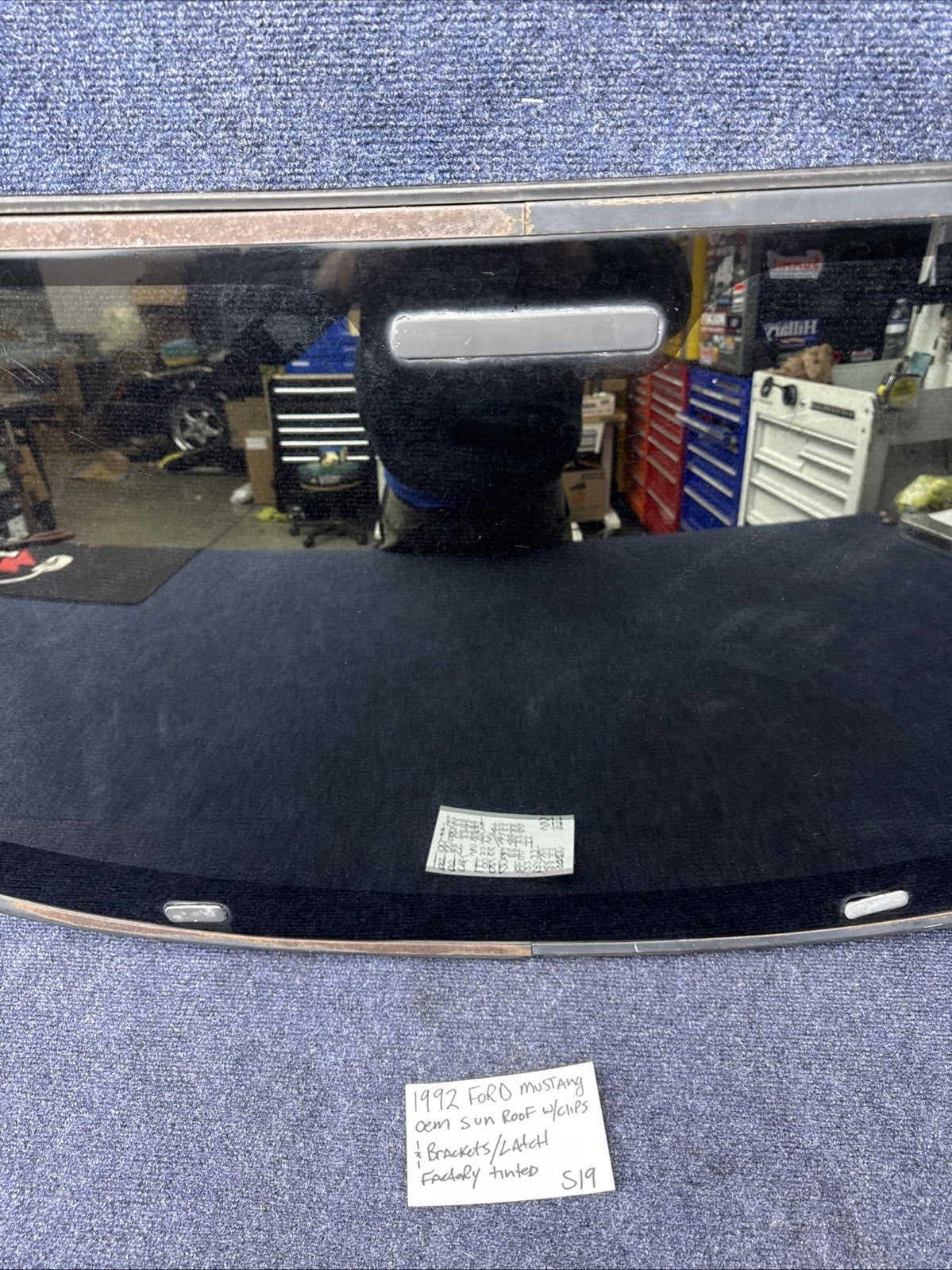 1979-1993 FORD MUSTANG SUNROOF GLASS CARLITE ORIGINAL Factory OEM With Latch