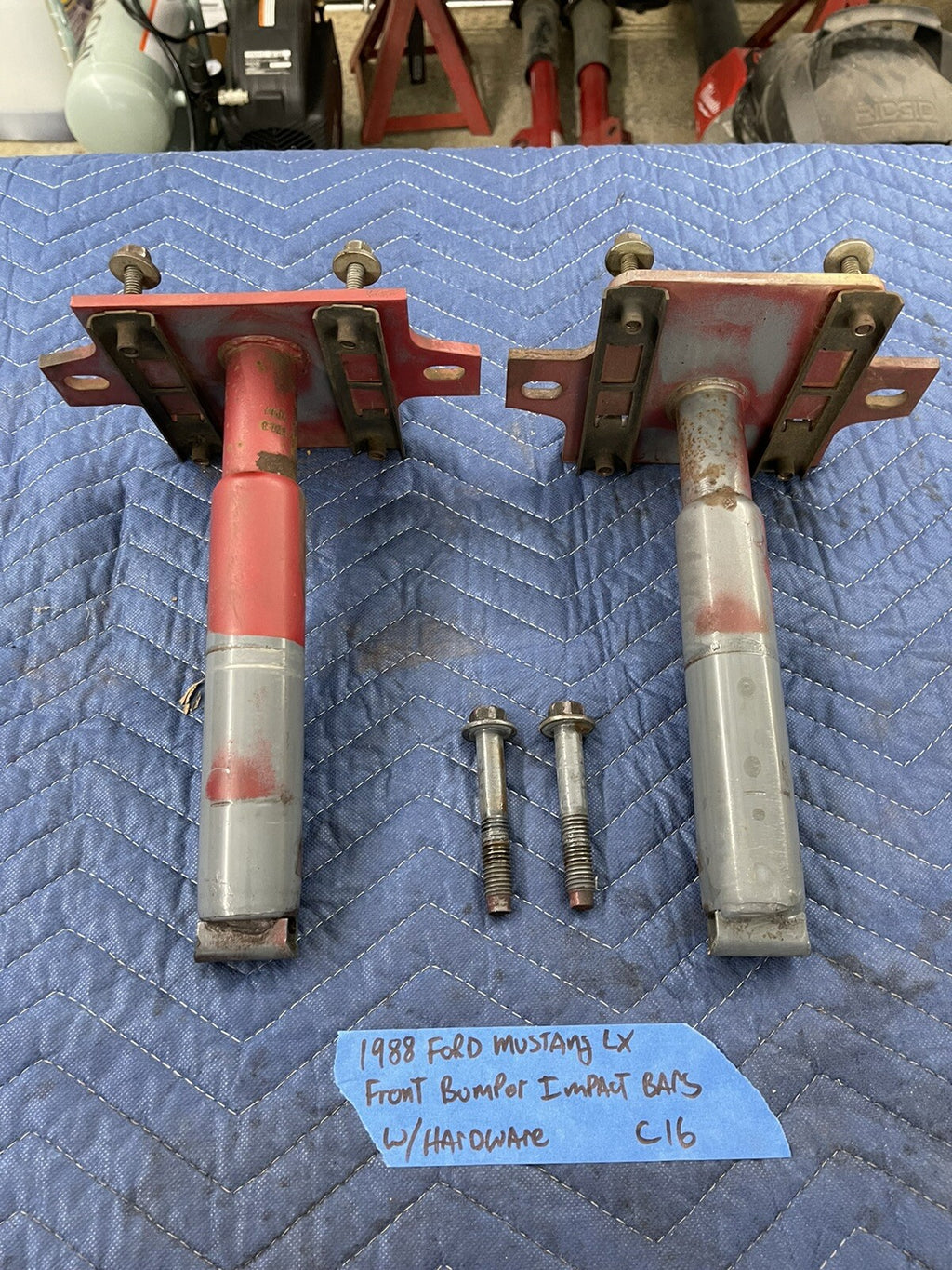 87-89 Ford Mustang Front Bumper Shock Absorbers Impact Crash Core Support  OEM