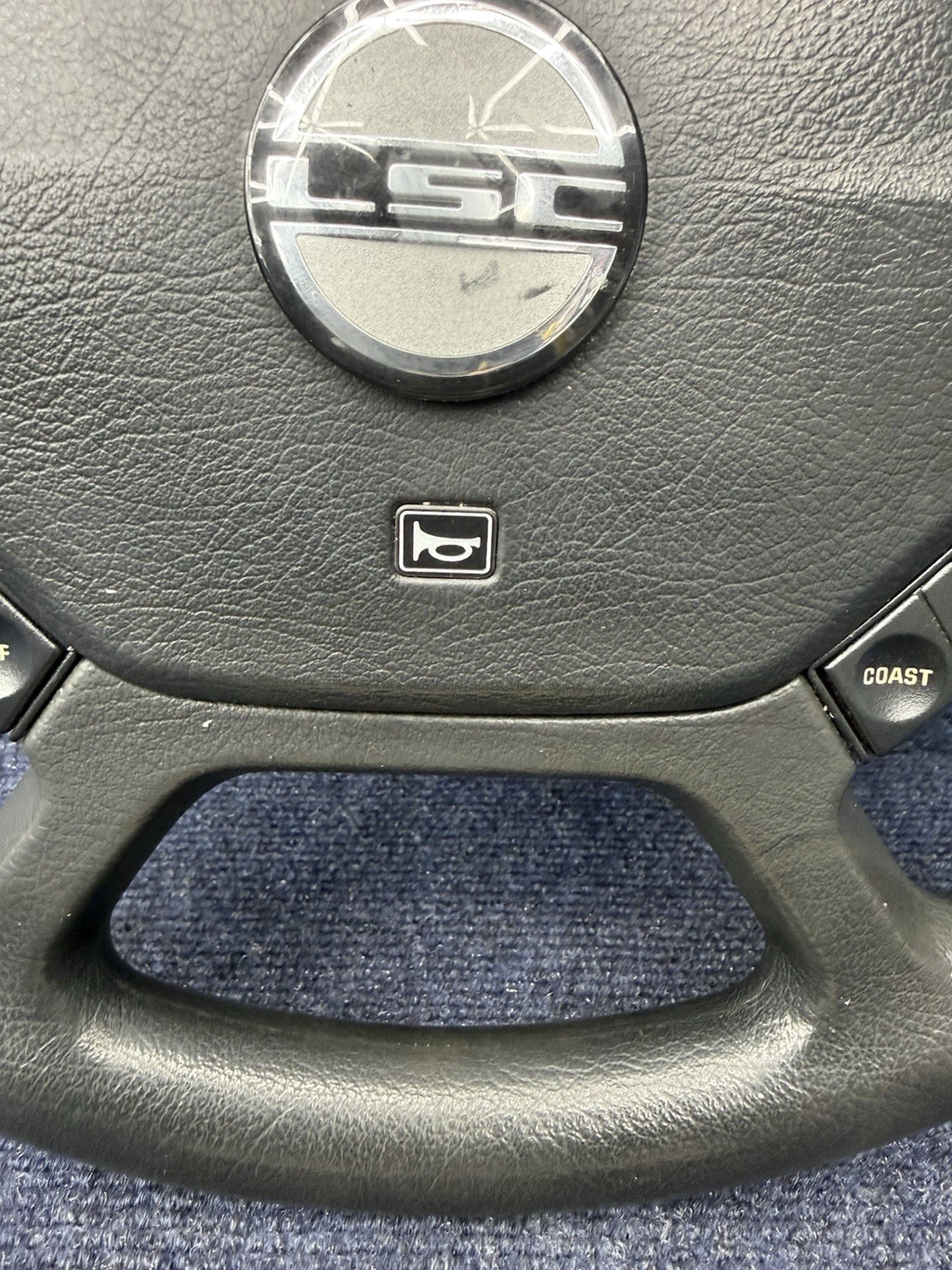 GENUINE Ford 1986 Lincoln Black Leather Steering Wheel w/Controls Mark VII Lsc