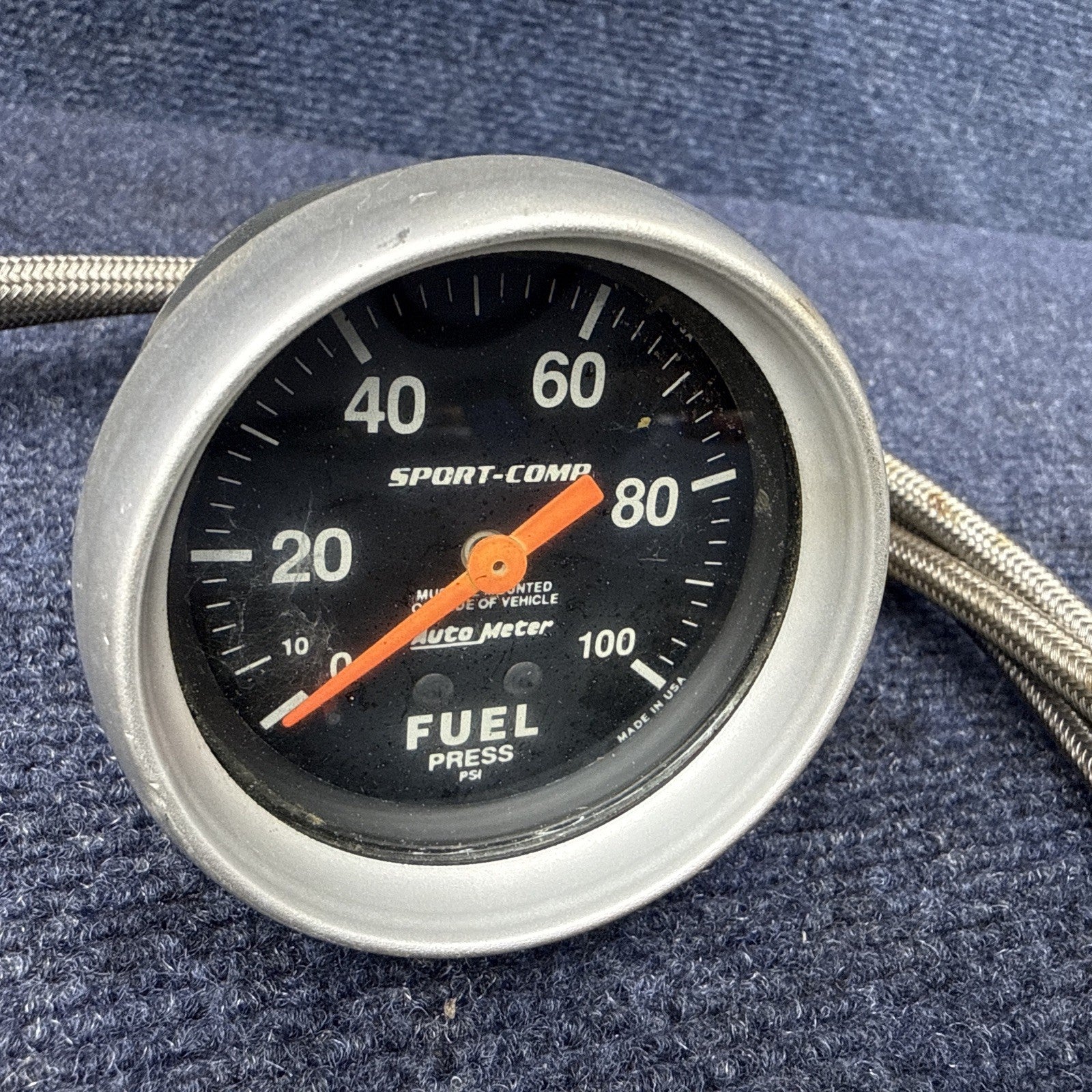 AutoMeter 3412 Sport-Comp Fuel Pressure Gauge, 2-5/8 in., Mechanical With Line