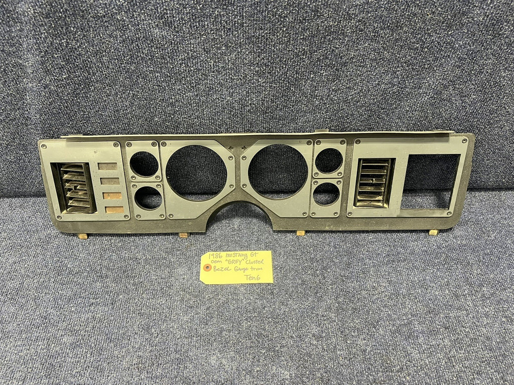 1984 1985 1986 Ford Mustang Grey Black Instrument Gauge Cluster Dash Trim Bezel