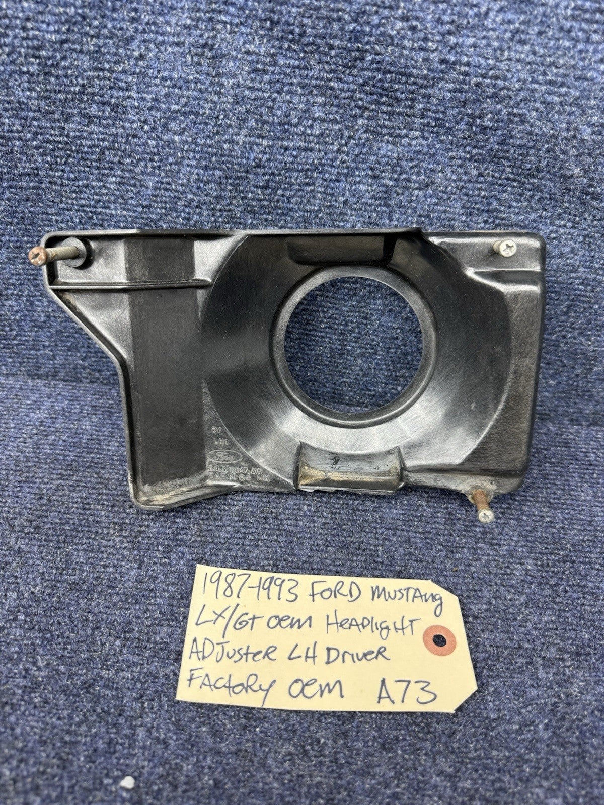 87-93 Ford Mustang Headlight Bucket Mounting Bracket Light Frame Factory OEM LH