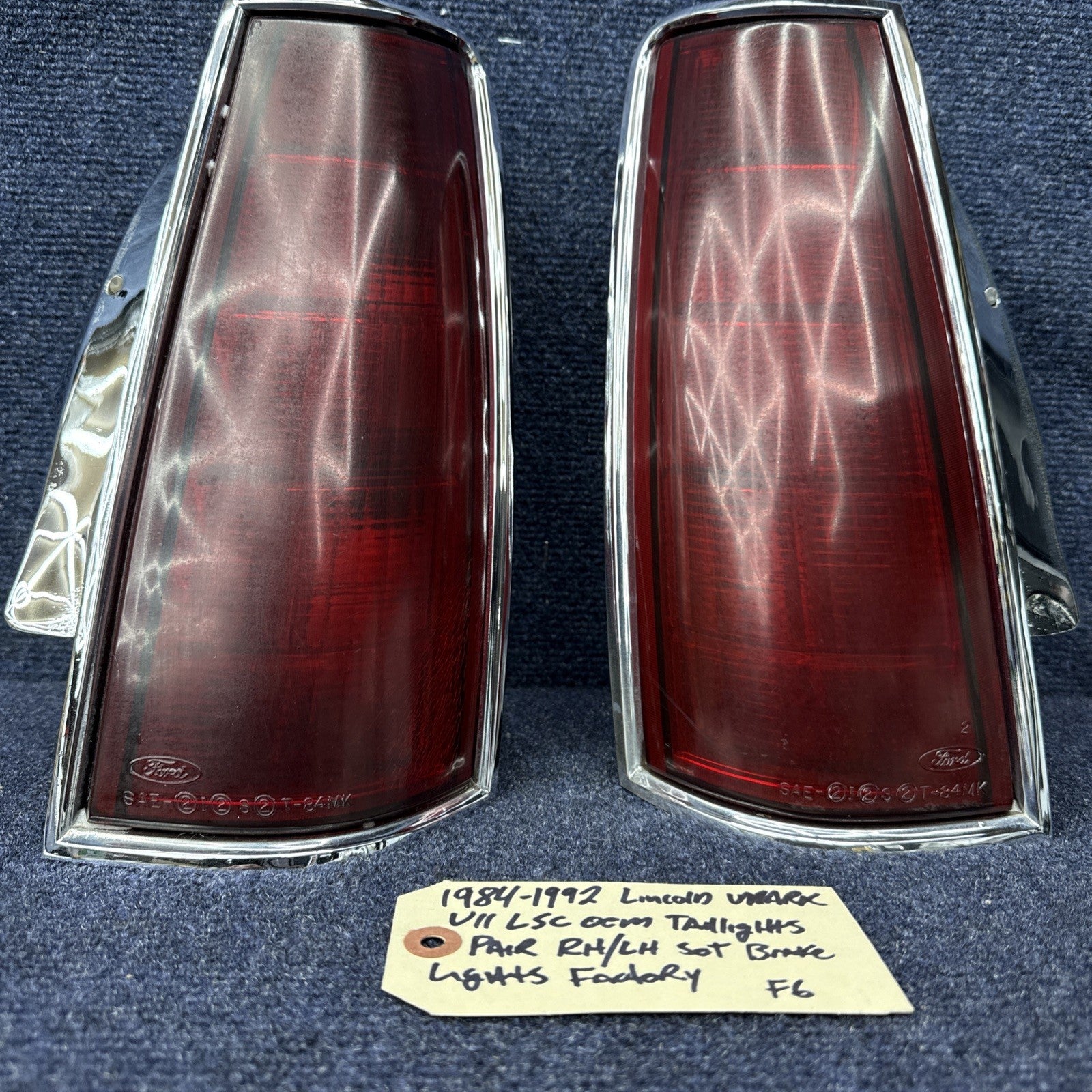 Ford LINCOLN MARK VII 1984-1992 Oem TAIL LIGHT SET Brake Taillight Lh Rh Lights