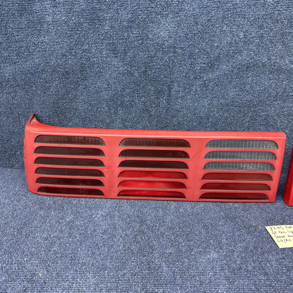 87-93 Ford Mustang GT Tail Light Lens OEM Stock 5.0L LH & Rh Pair Cheese Grader