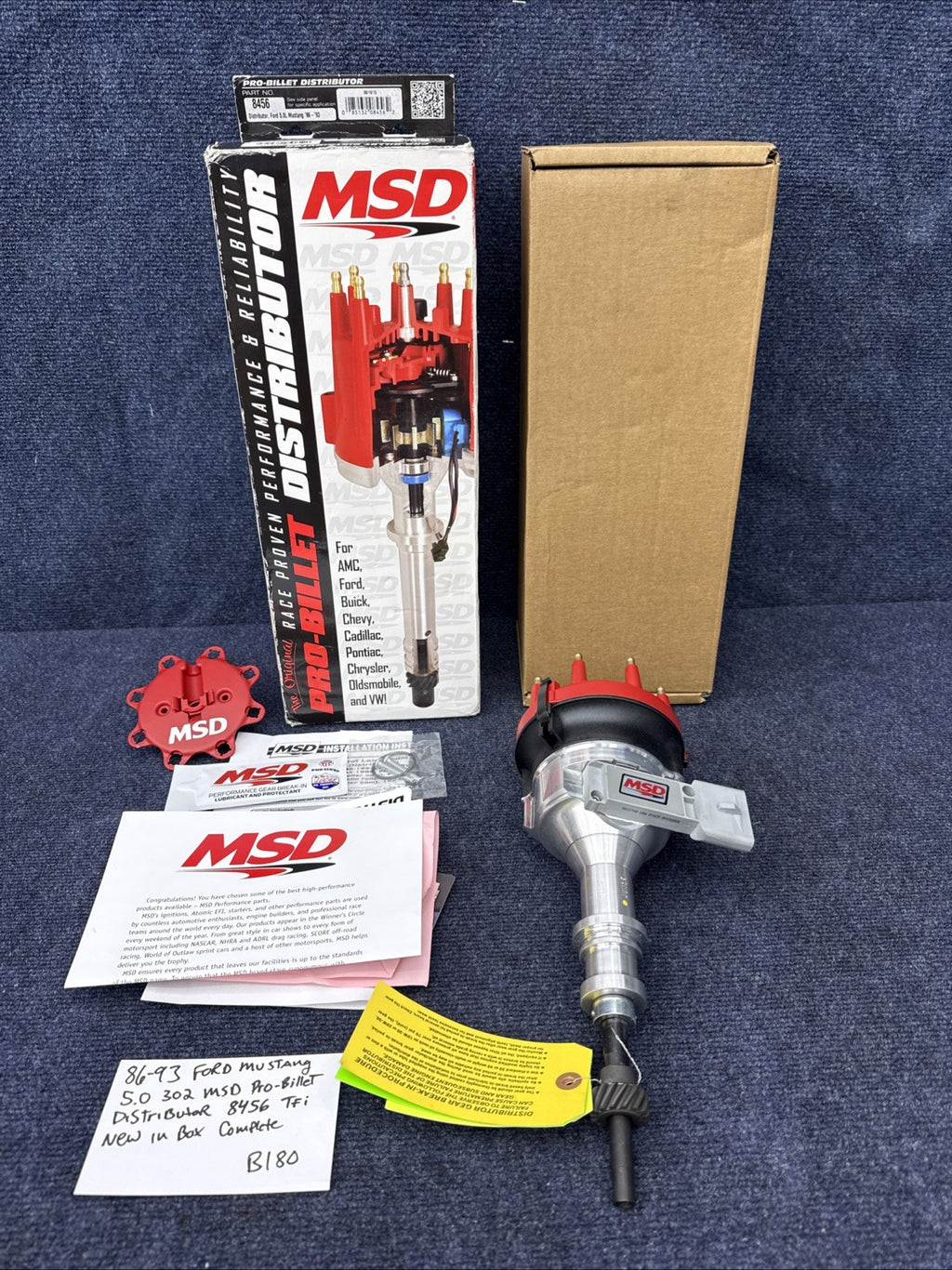 1986 -1993 Ford Mustang 5.0 302 MSD 8456 Pro-Billet Distributor Tfi Efi Foxbody