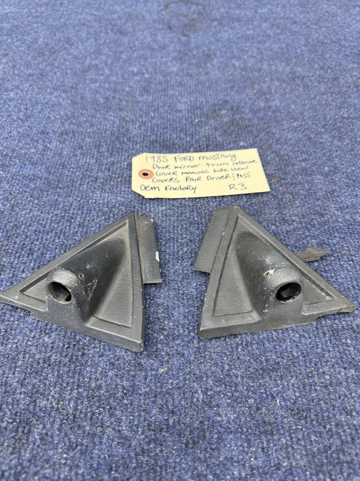 1979 1981 1982 1986 FORD MUSTANG CAPRI DOOR MIRROR REMOTE TRIM COVER PANELS PAIR