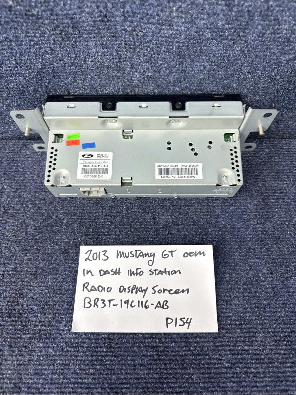 2011–2014 FORD MUSTANG DASH RADIO INFORMATION DISPLAY SCREEN BR3T-19C116-AB OEM