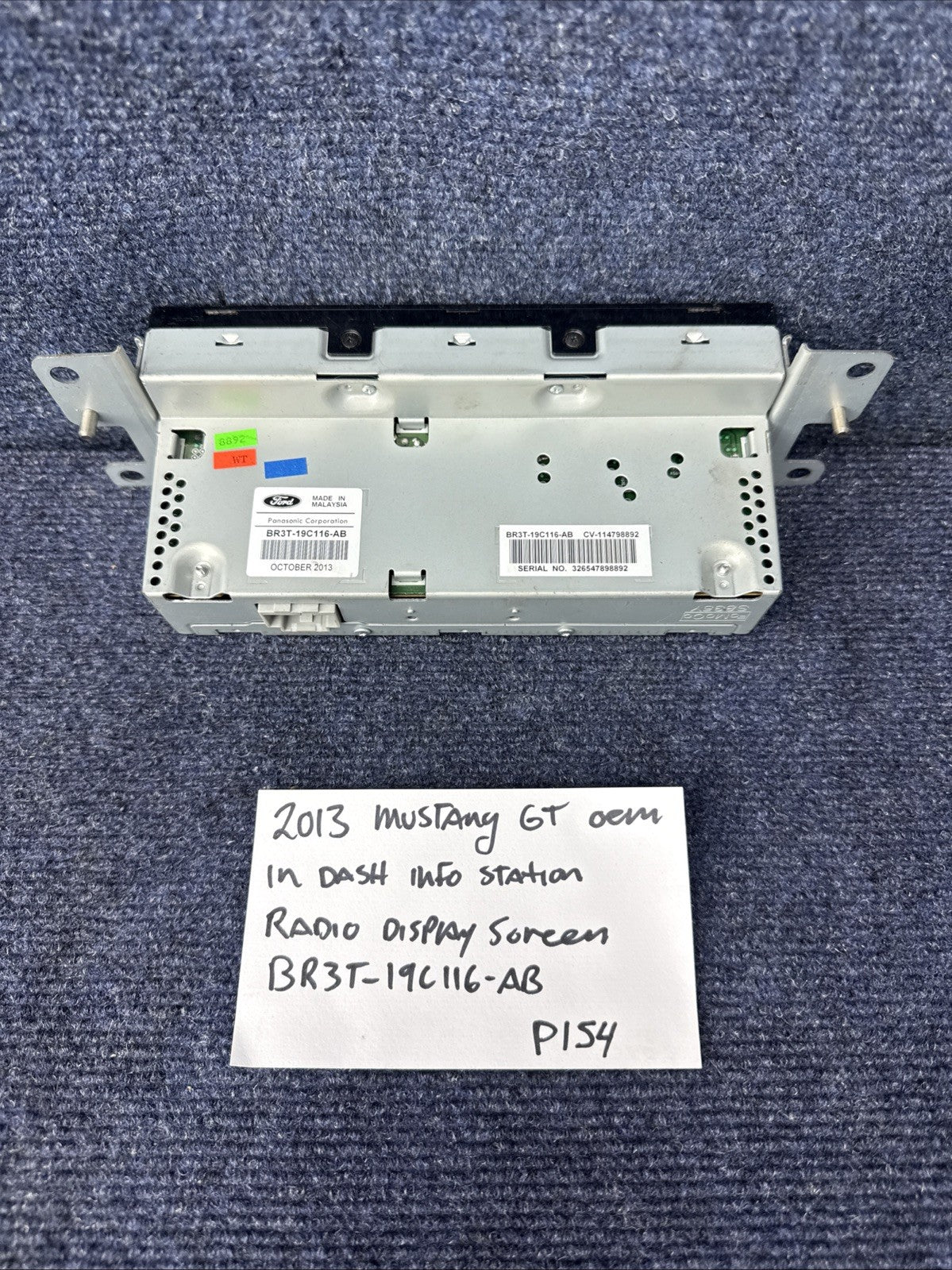 2011–2014 FORD MUSTANG DASH RADIO INFORMATION DISPLAY SCREEN BR3T-19C116-AB OEM