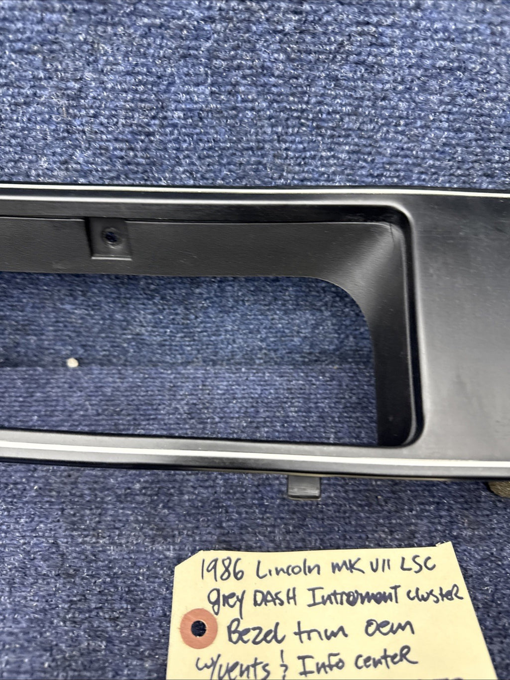 1984-1989 Lincoln MK Vii LSC Gray Dash Instrument Cluster Bezel Trim OEM Factory