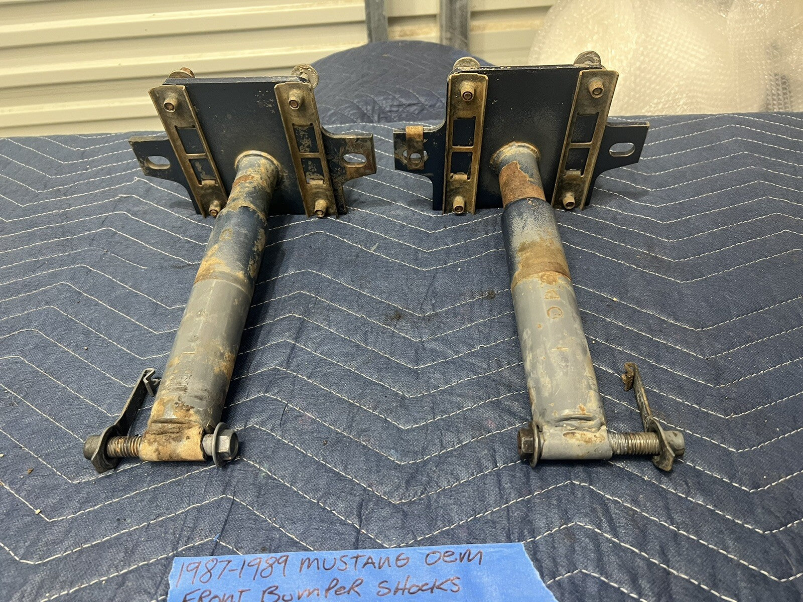 87-89 Ford Mustang Front Bumper Shock Absorbers Impact Crash Core Support  OEM