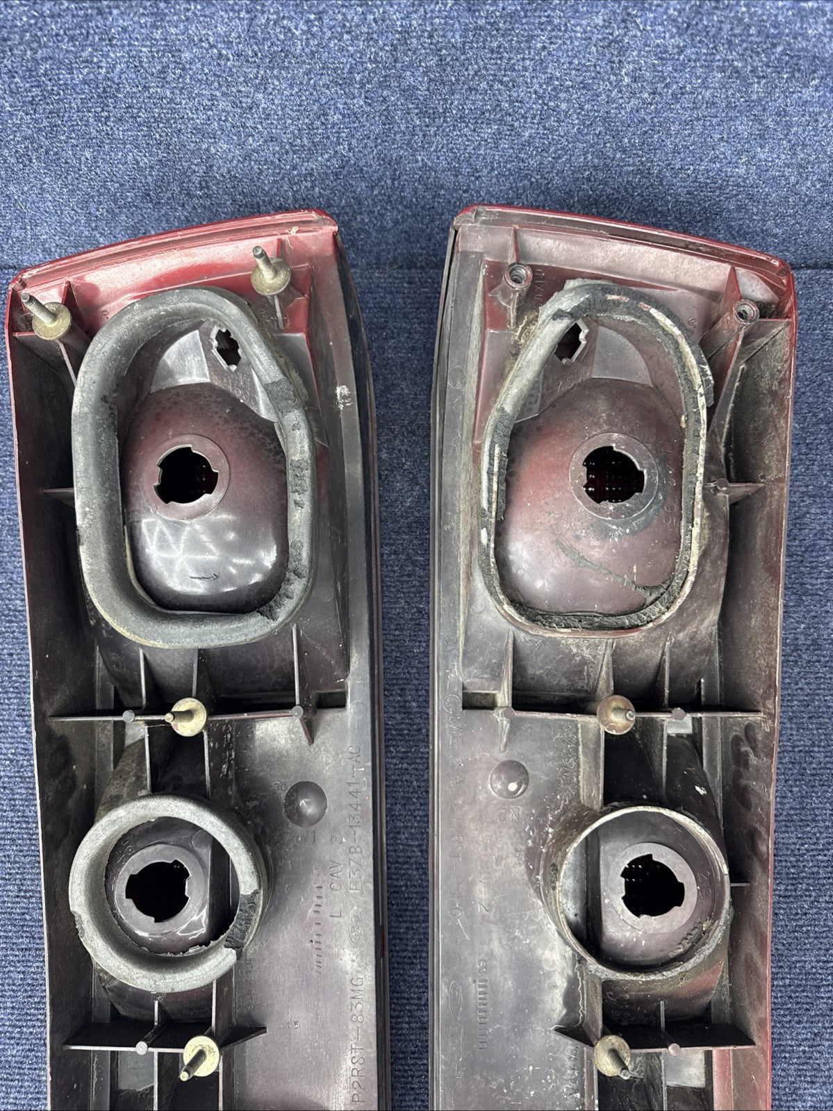 87-93 Ford Mustang GT Tail Light Lens OEM Stock 5.0L LH & Rh Pair Cheese Grader