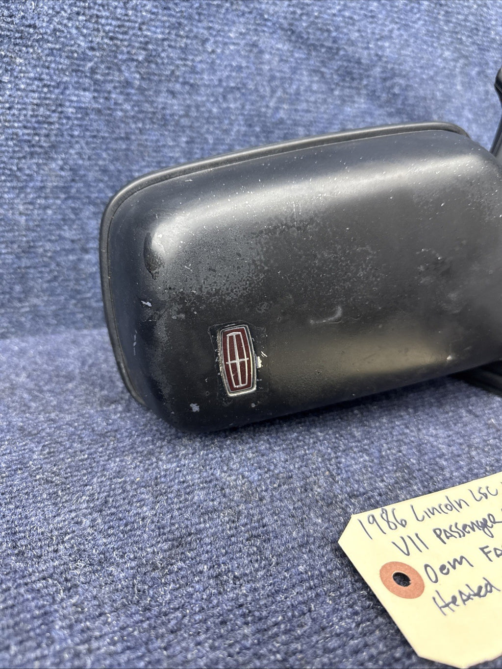 1984-1992 Lincoln Mark VII LSC Passenger Side Power Door Mirror Black Heated Rh