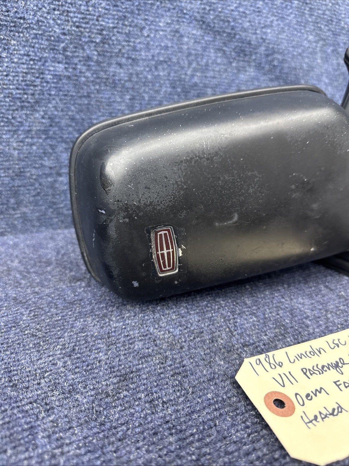 1984-1992 Lincoln Mark VII LSC Passenger Side Power Door Mirror Black Heated Rh