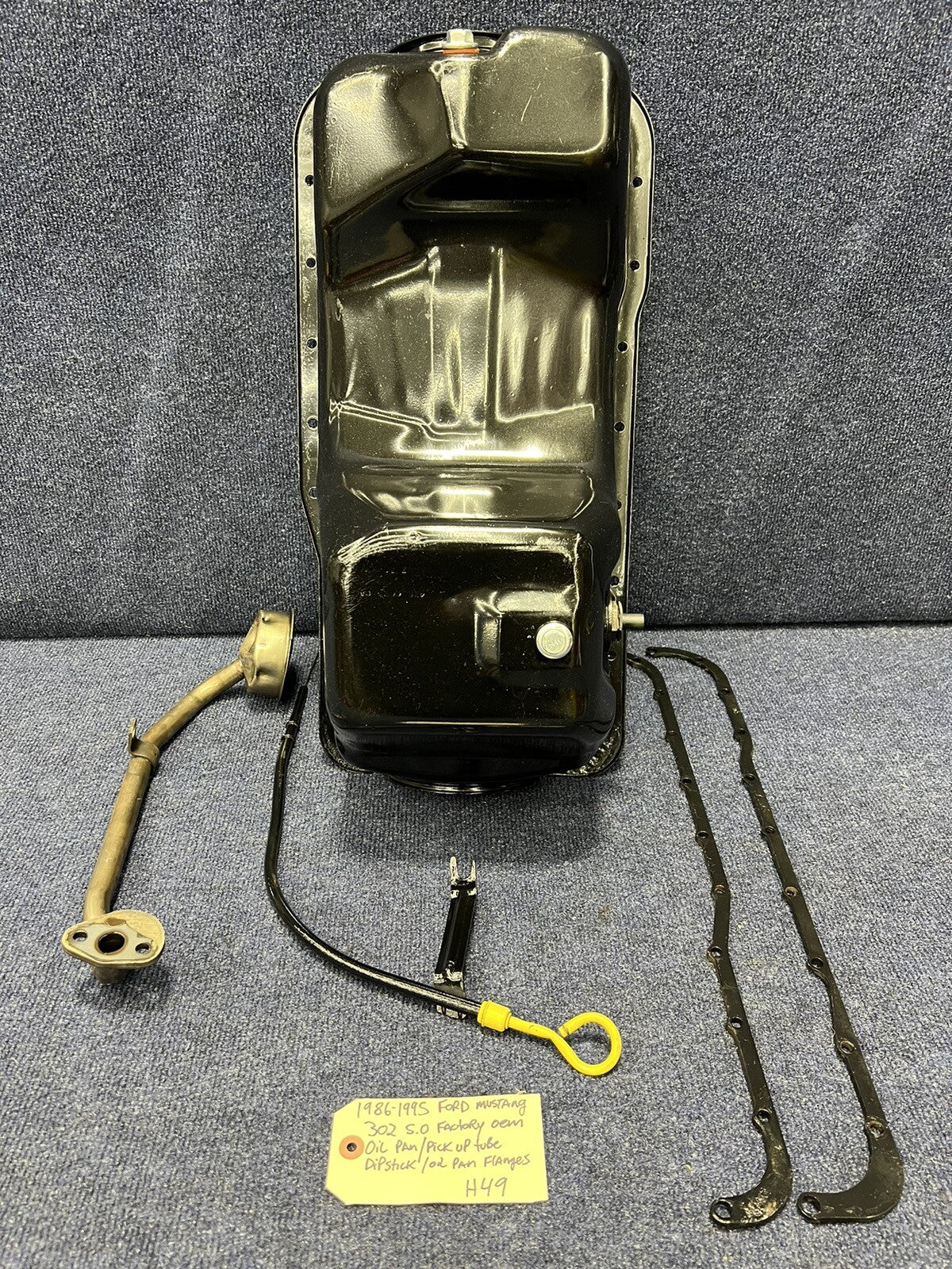 1982-1995 FORD MUSTANG 5.0L ENGINE OIL PAN/flanges/ Pick Up Tube /oil sensor Oem