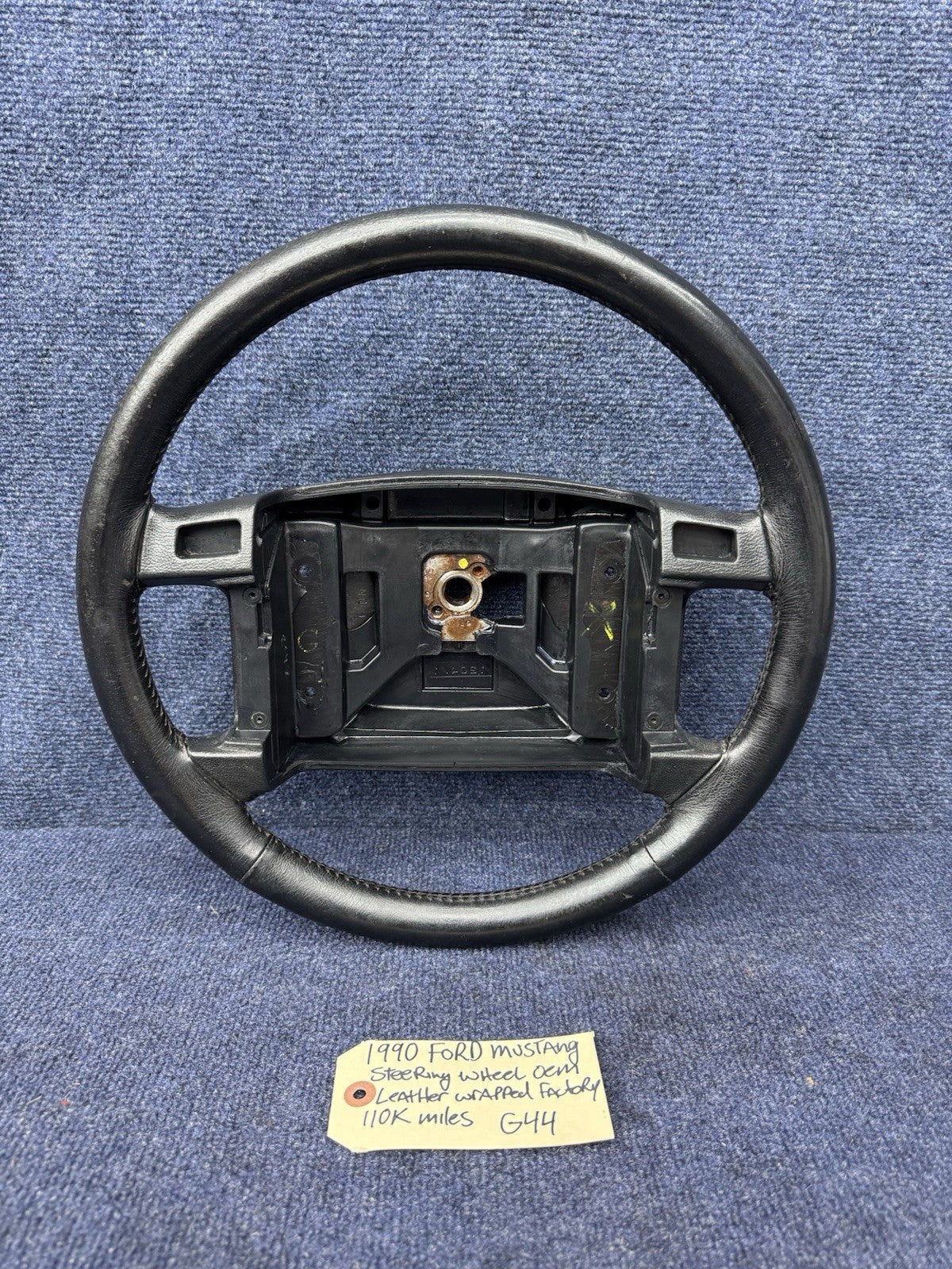 90-93 Ford Mustang Black Steering Wheel Leather  Factory OEM Coupe Hatch Stock